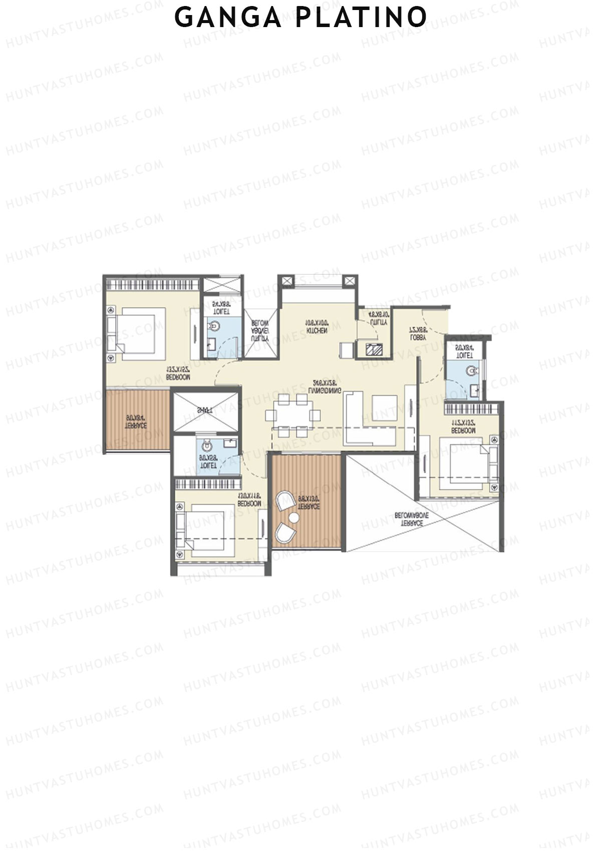 Ganga Platino Tower T Unit 4 Floor Plan