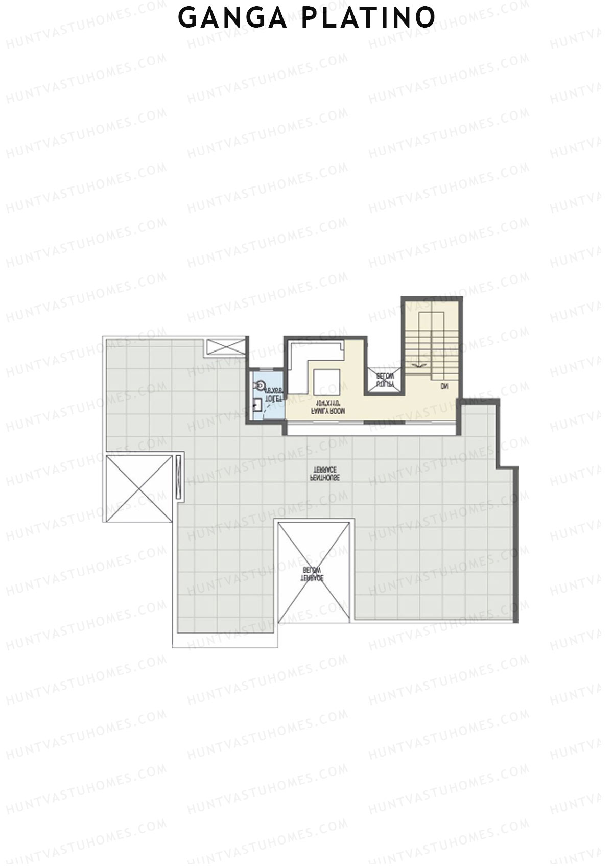 Ganga Platino Tower T Unit 4 (Penthouse) Floor Plan