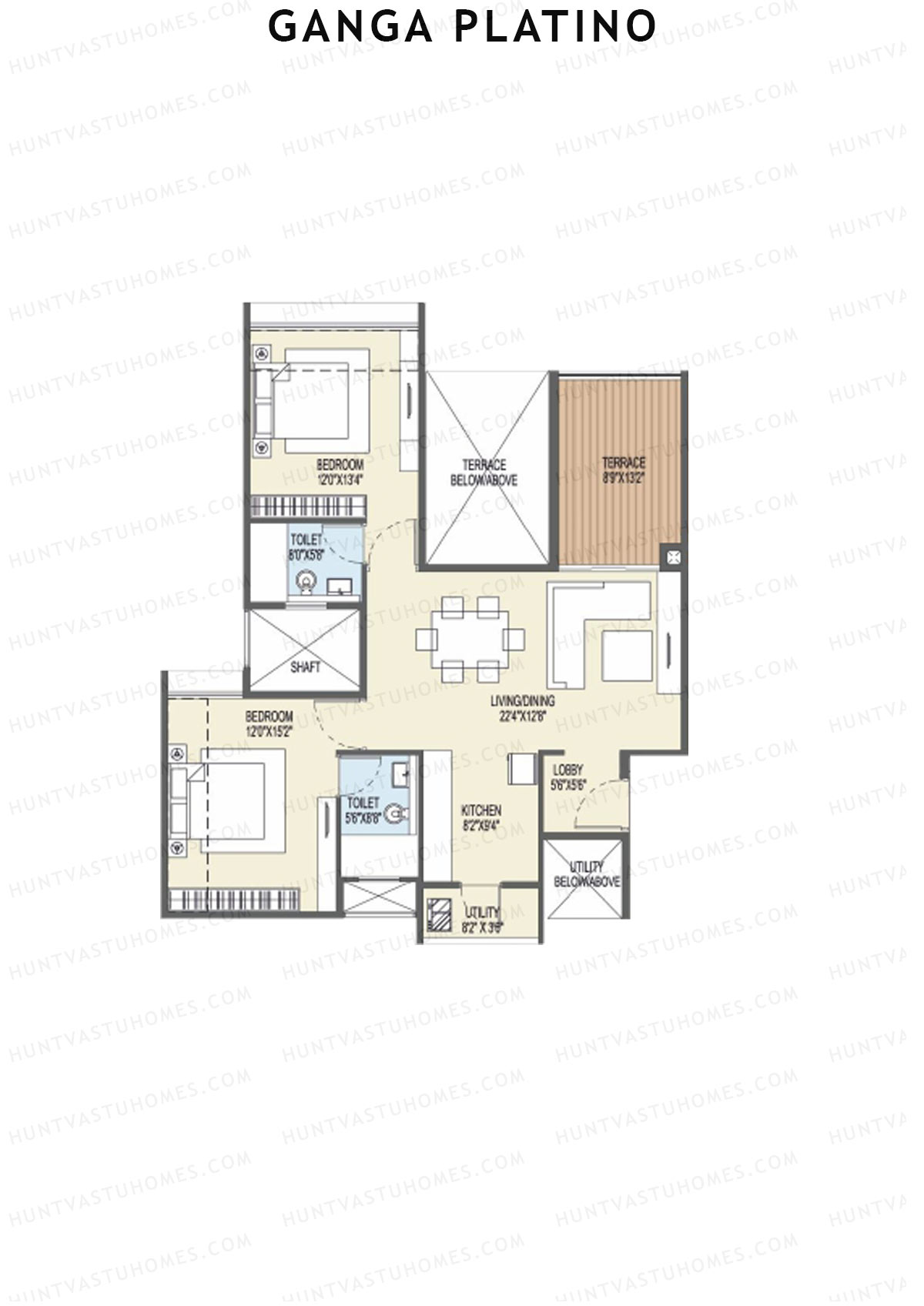 Ganga Platino Tower U Unit 1 Floor Plan