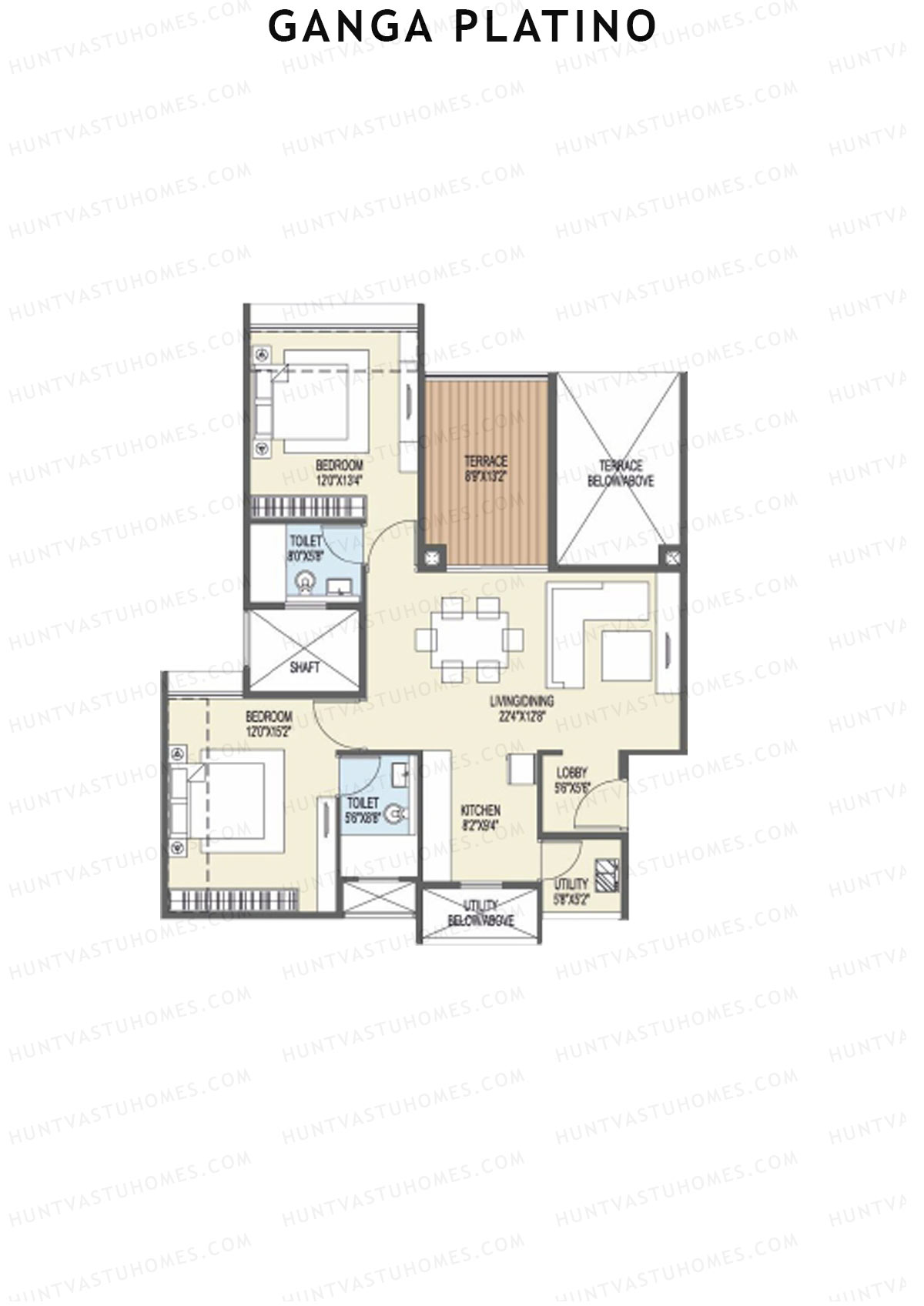 Ganga Platino Tower U Unit 1 Floor Plan