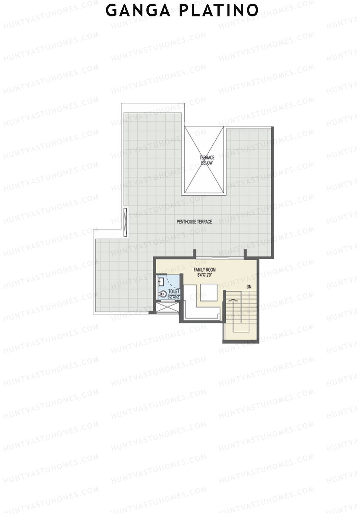 Ganga Platino Tower U Unit 1 (Penthouse) Floor Plan
