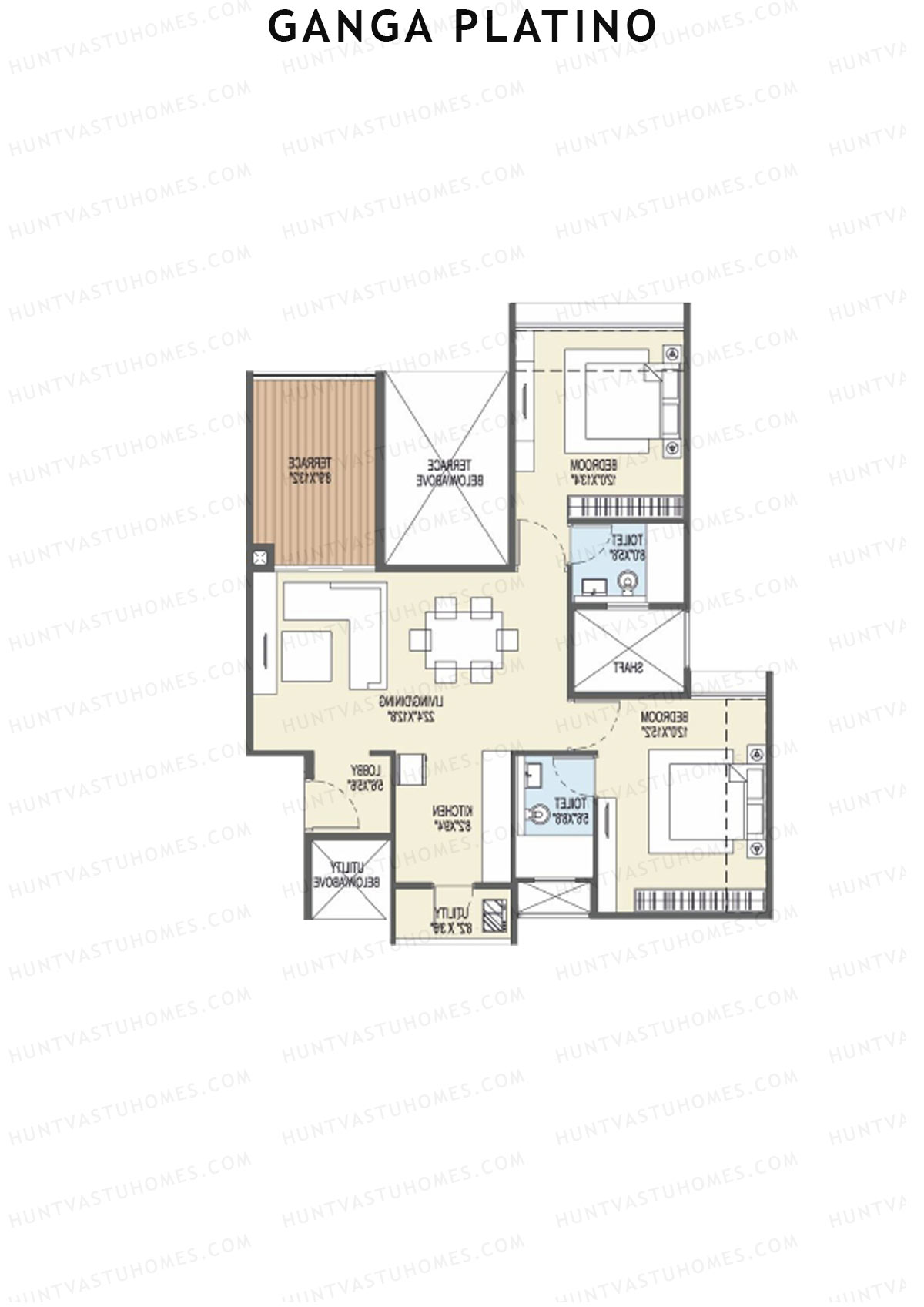 Ganga Platino Tower U Unit 2 Floor Plan