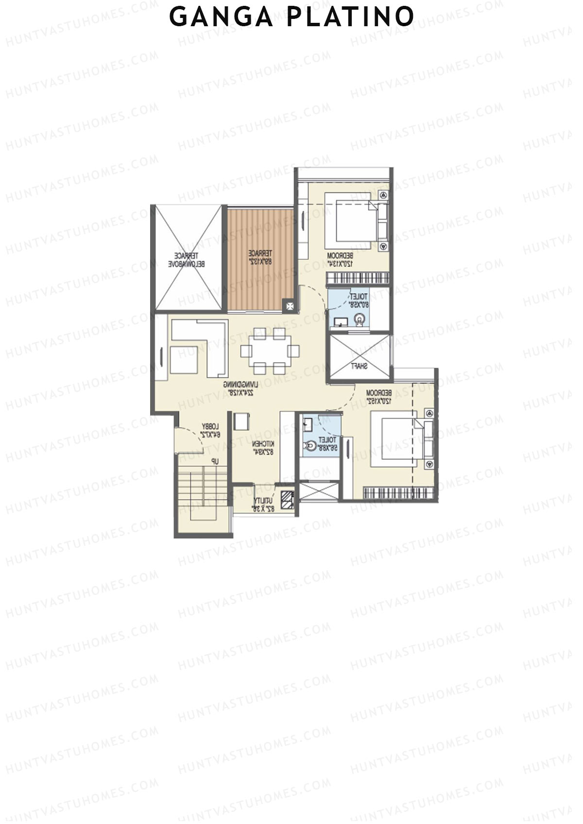 Ganga Platino Tower U Unit 2 (Penthouse) Floor Plan