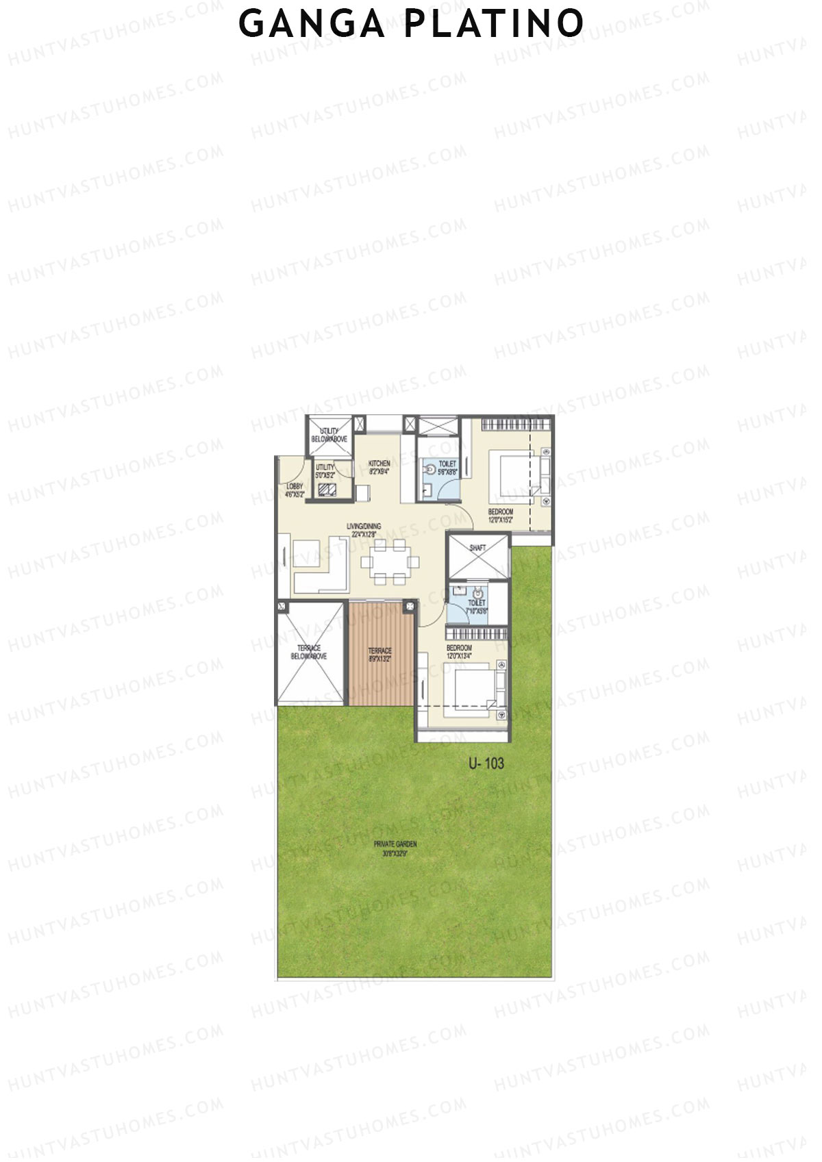 Ganga Platino Tower U Unit 3 Floor Plan