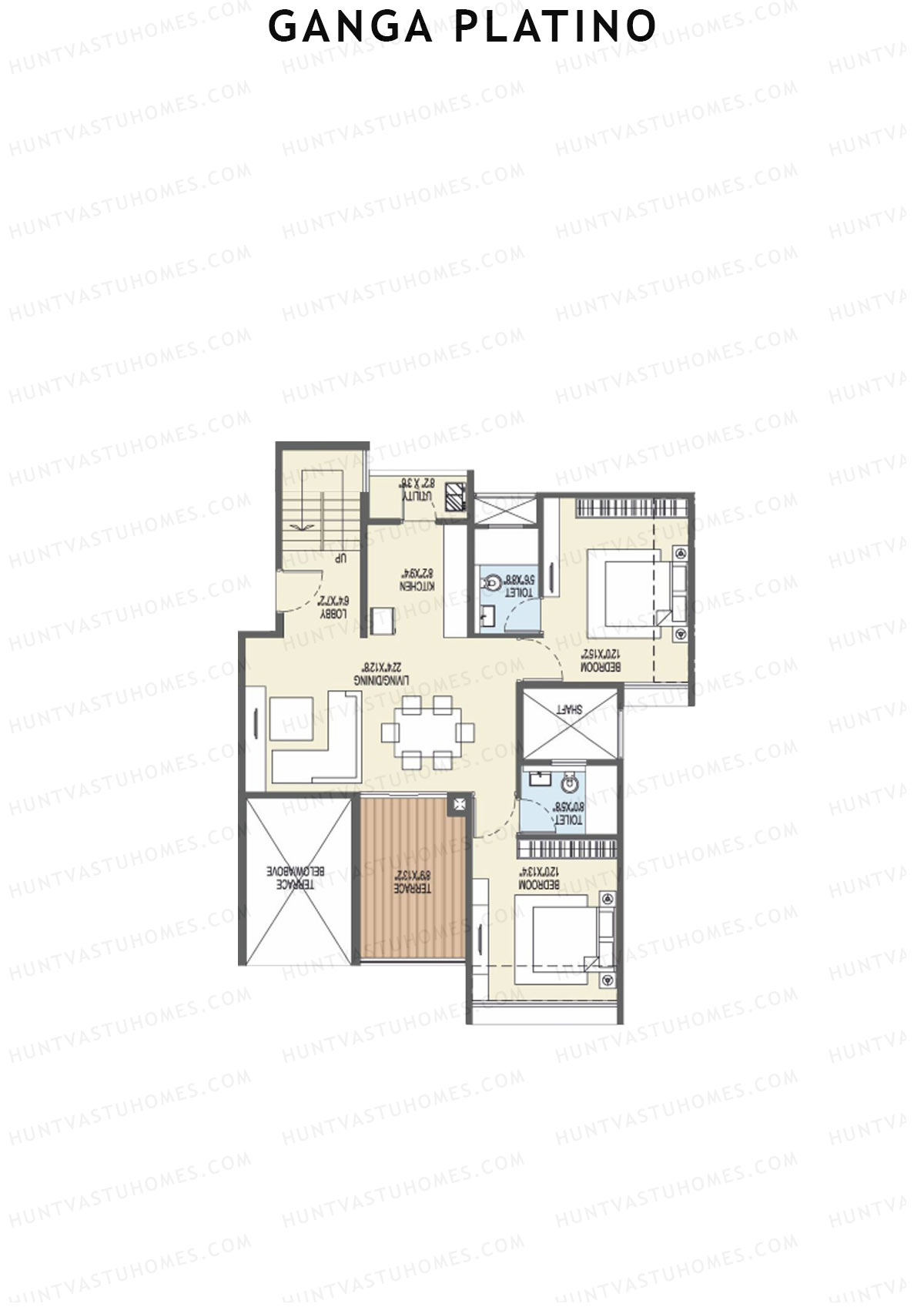 Ganga Platino Tower U Unit 3 (Penthouse) Floor Plan