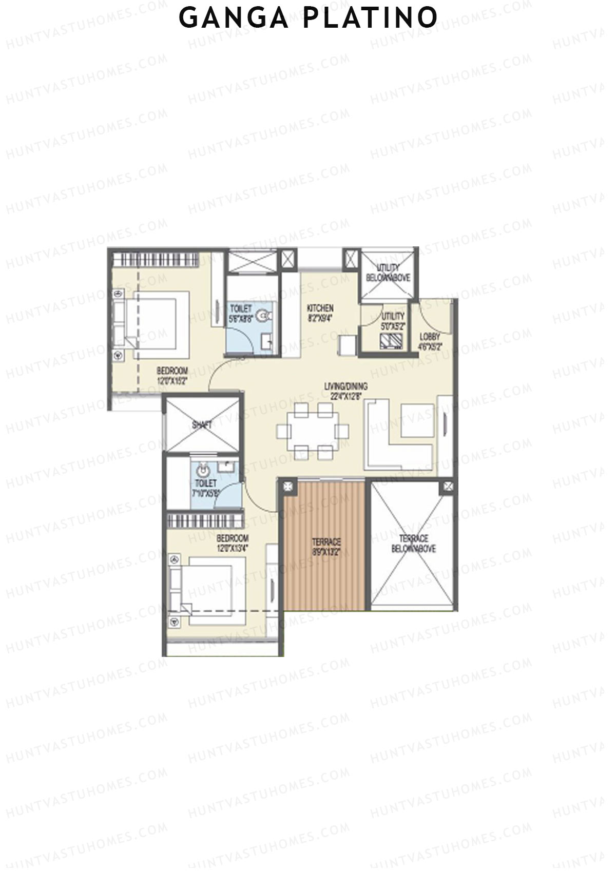 Ganga Platino Tower U Unit 4 Floor Plan