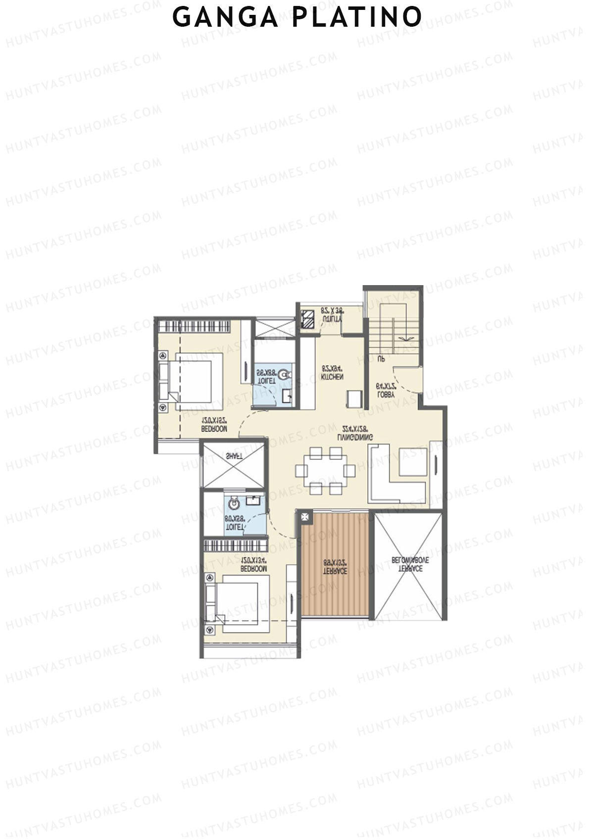 Ganga Platino Tower U Unit 4 (Penthouse) Floor Plan
