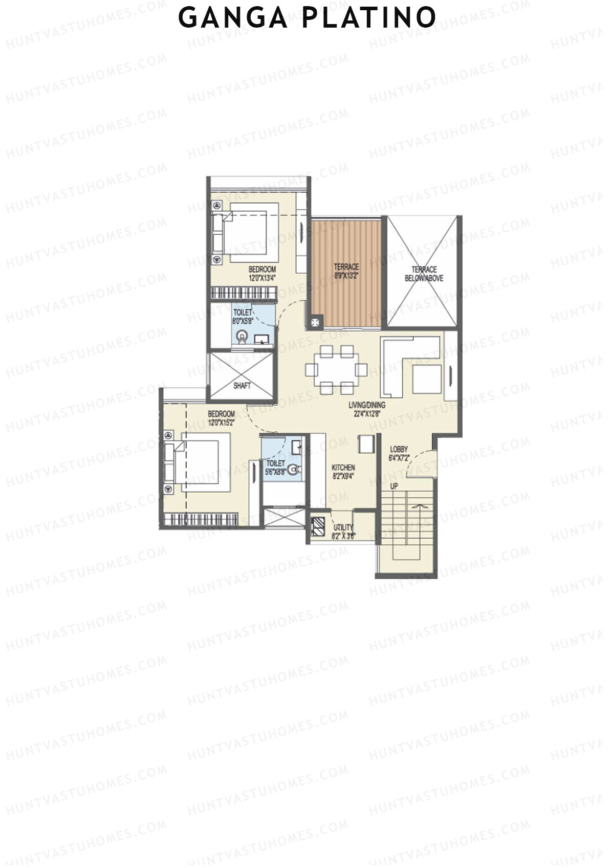 Ganga Platino Tower V Unit 1 (Penthouse) Floor Plan