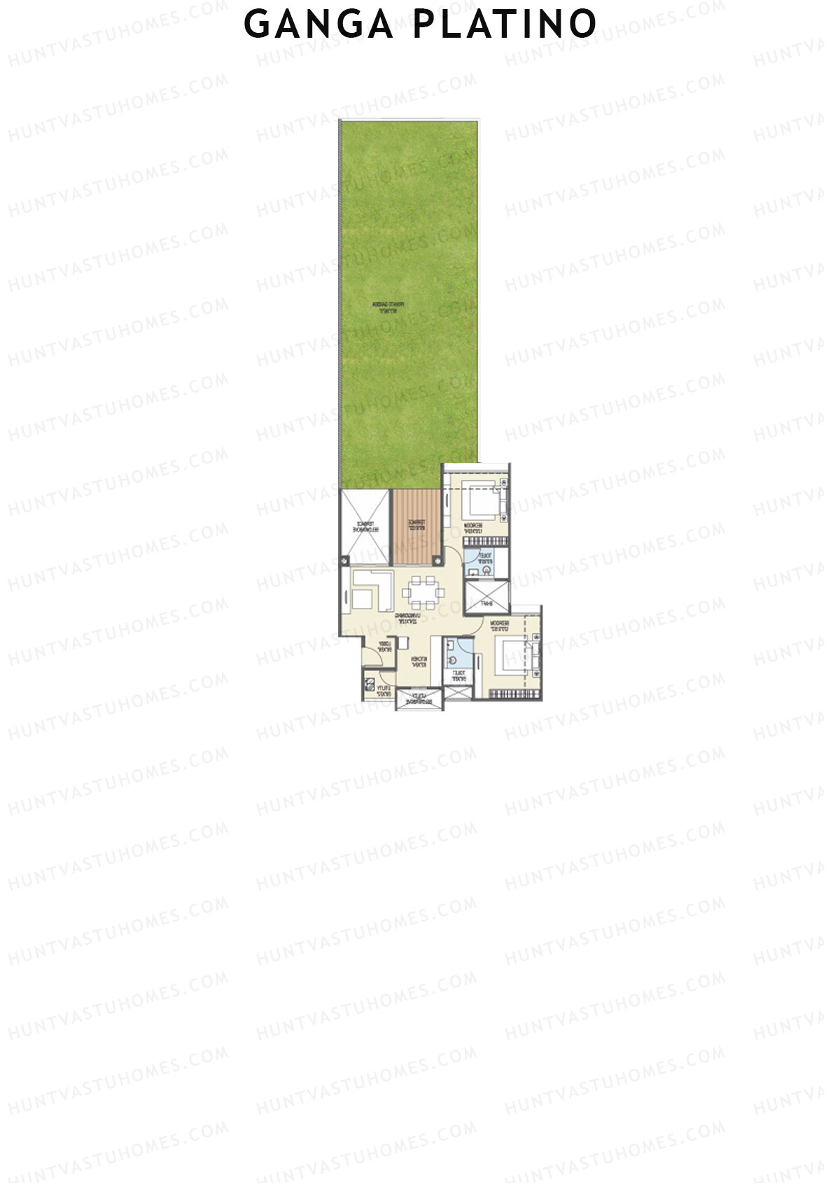 Ganga Platino Tower V Unit 2 Floor Plan