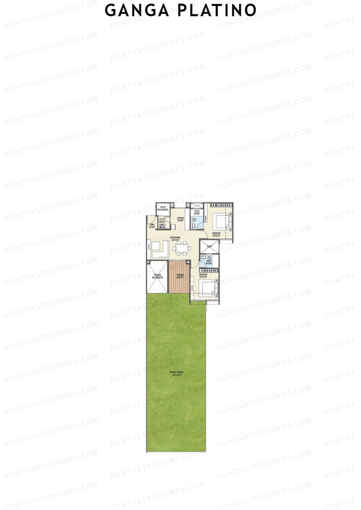 Ganga Platino Tower V Unit 3 Floor Plan