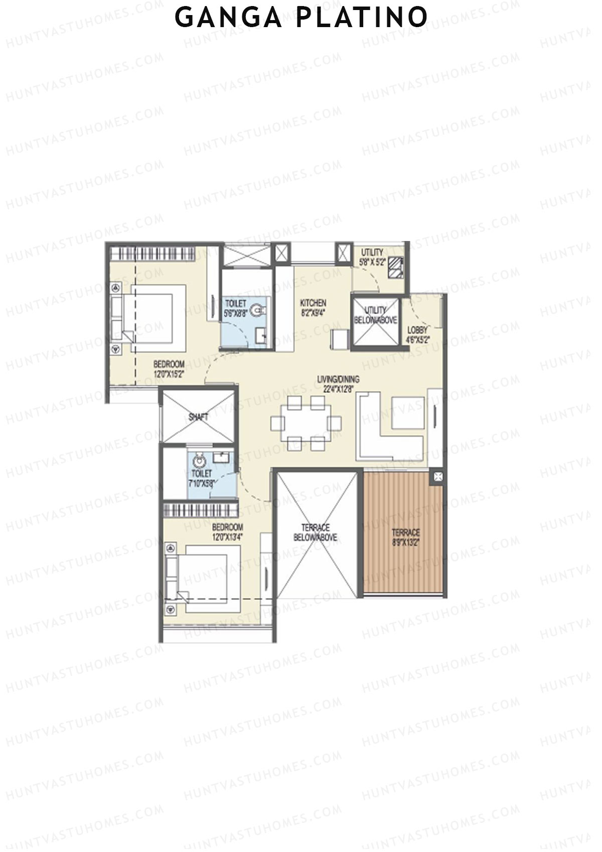 Ganga Platino Tower V Unit 4 Floor Plan