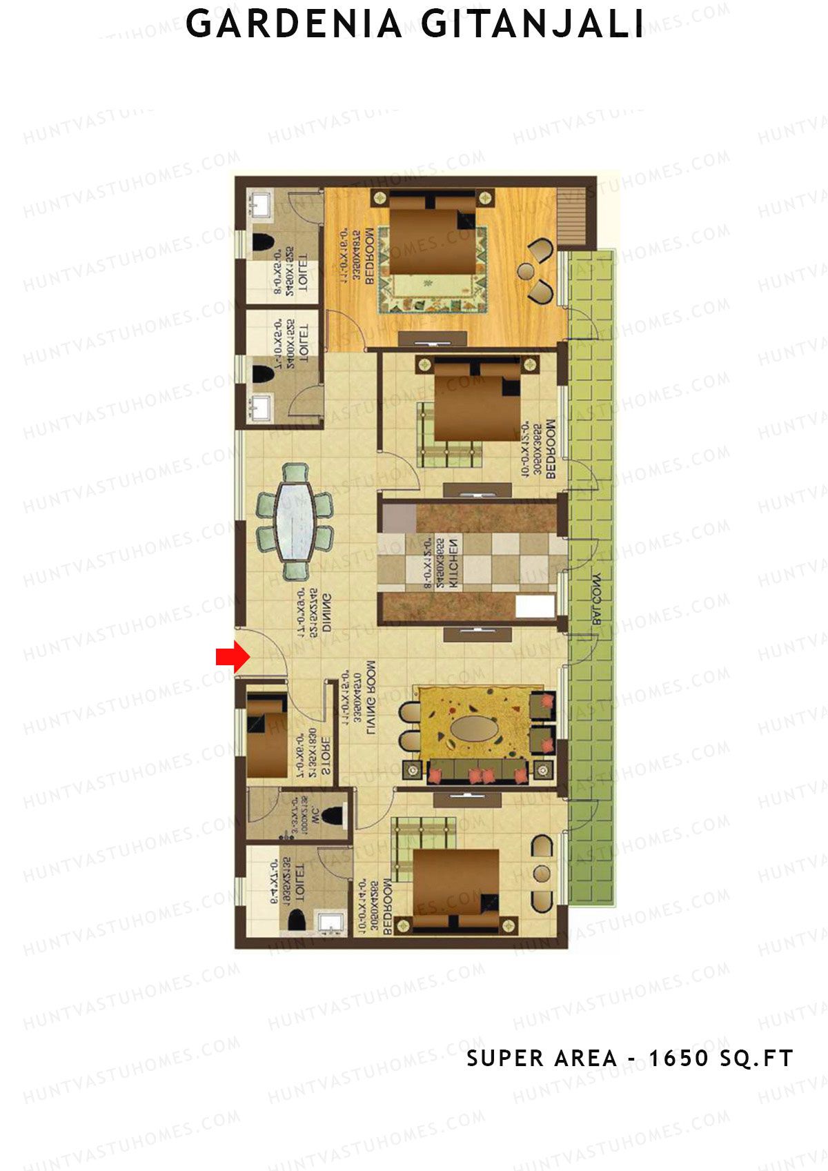 Gardenia Gitanjali Tower A Unit 3 Floor Plan