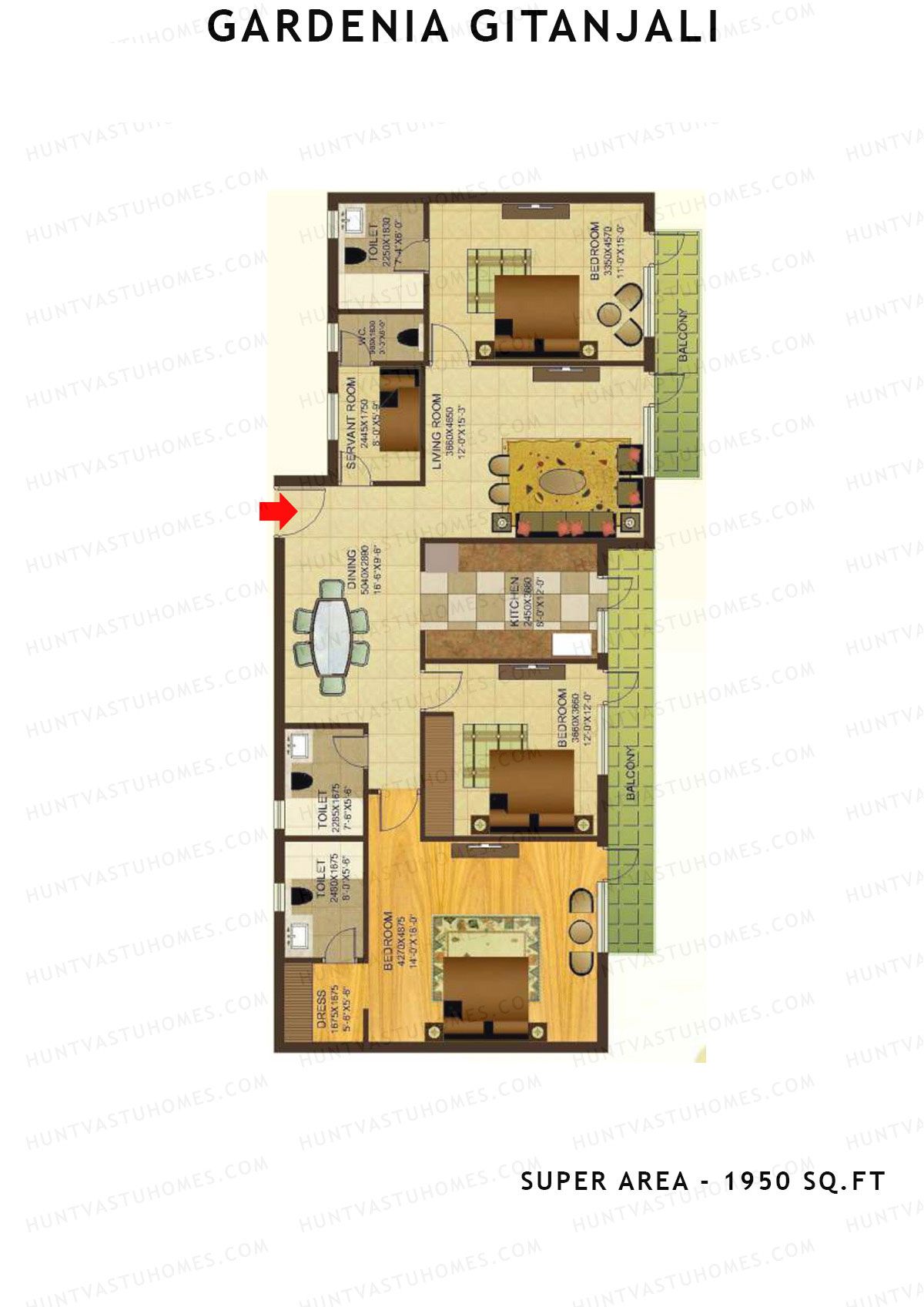 Gardenia Gitanjali Tower A Unit 4 Floor Plan