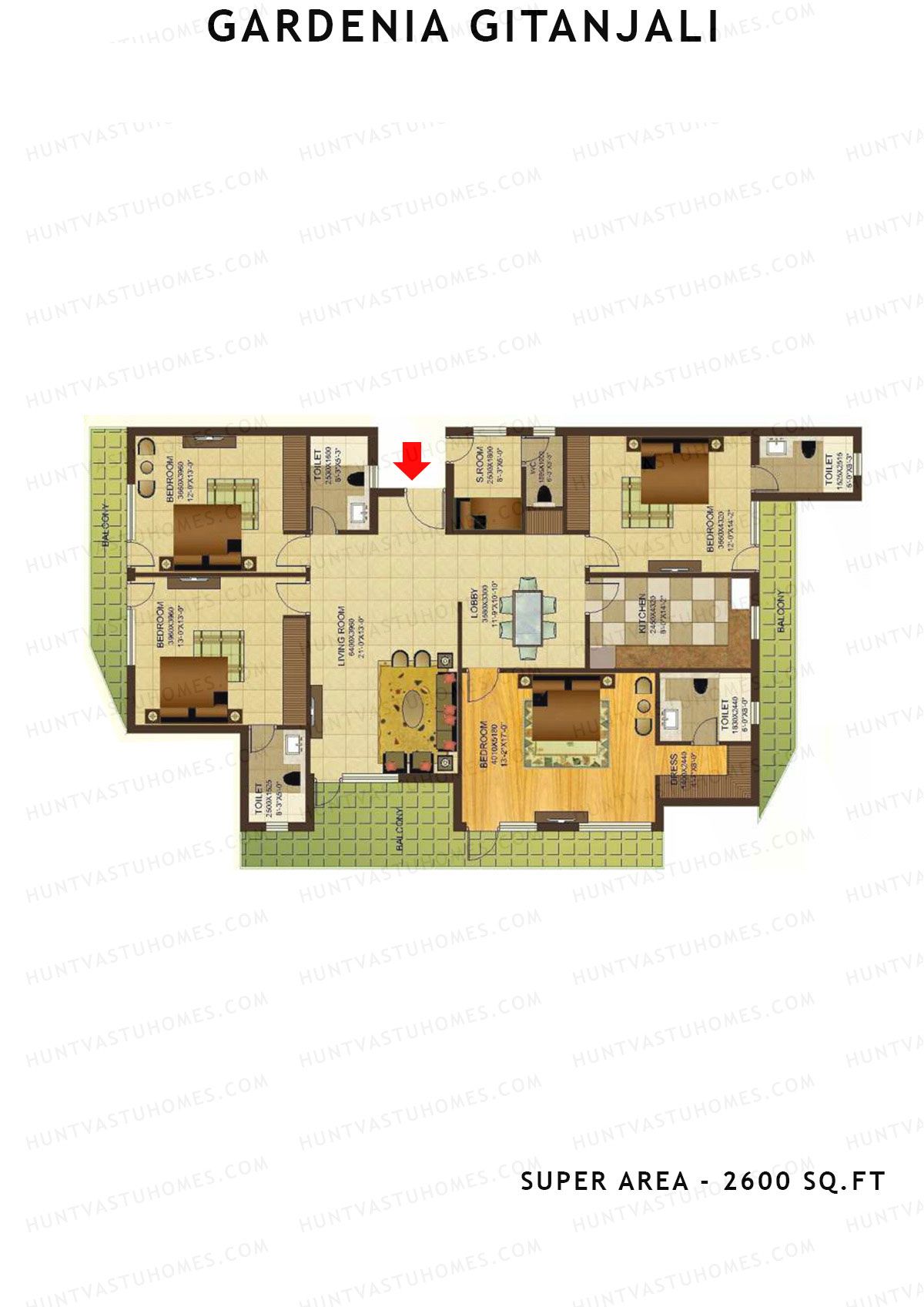 Gardenia Gitanjali Tower A Unit 5 Floor Plan