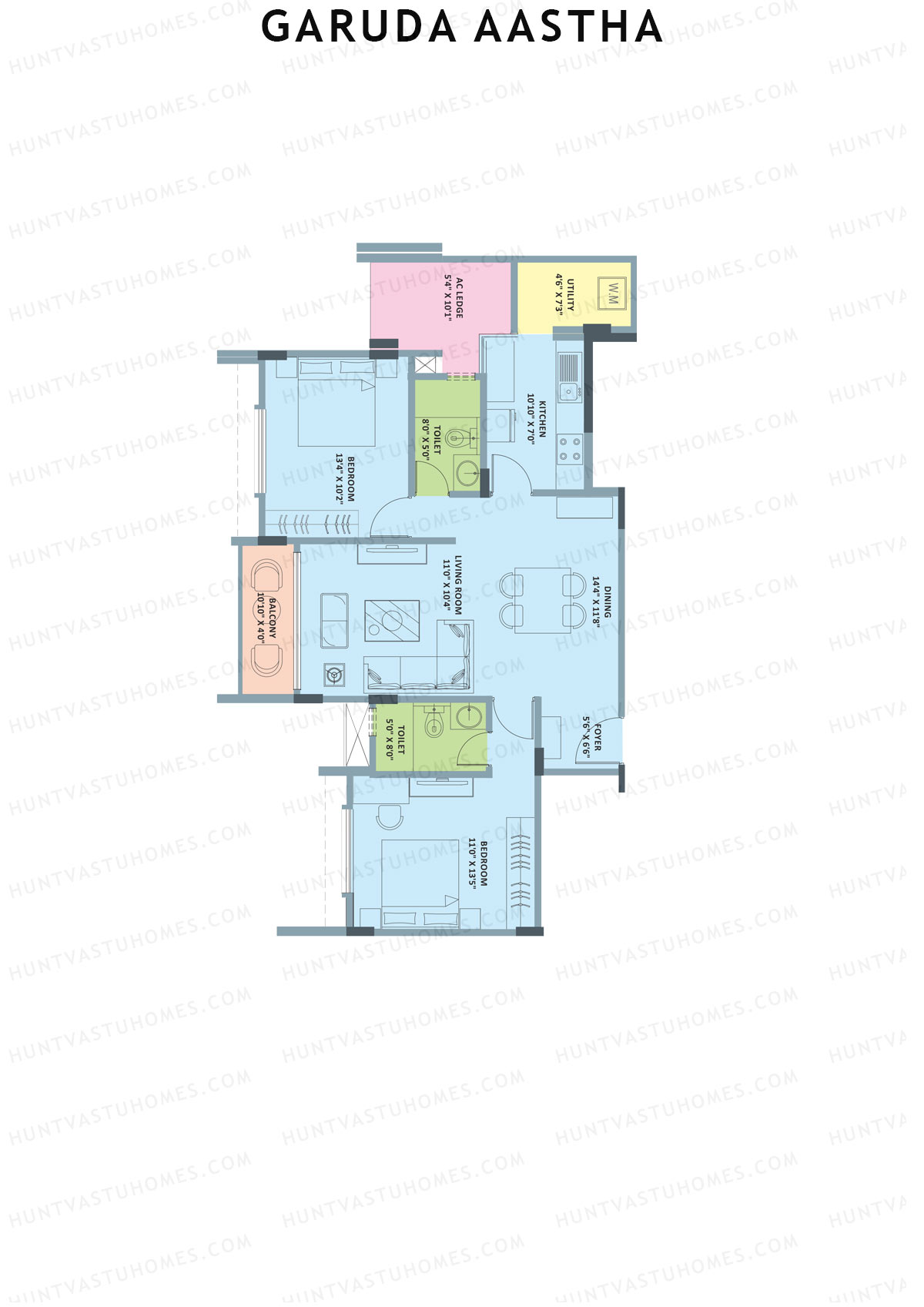 Garuda Aastha Block A Unit 1 (Type A) Floor Plan