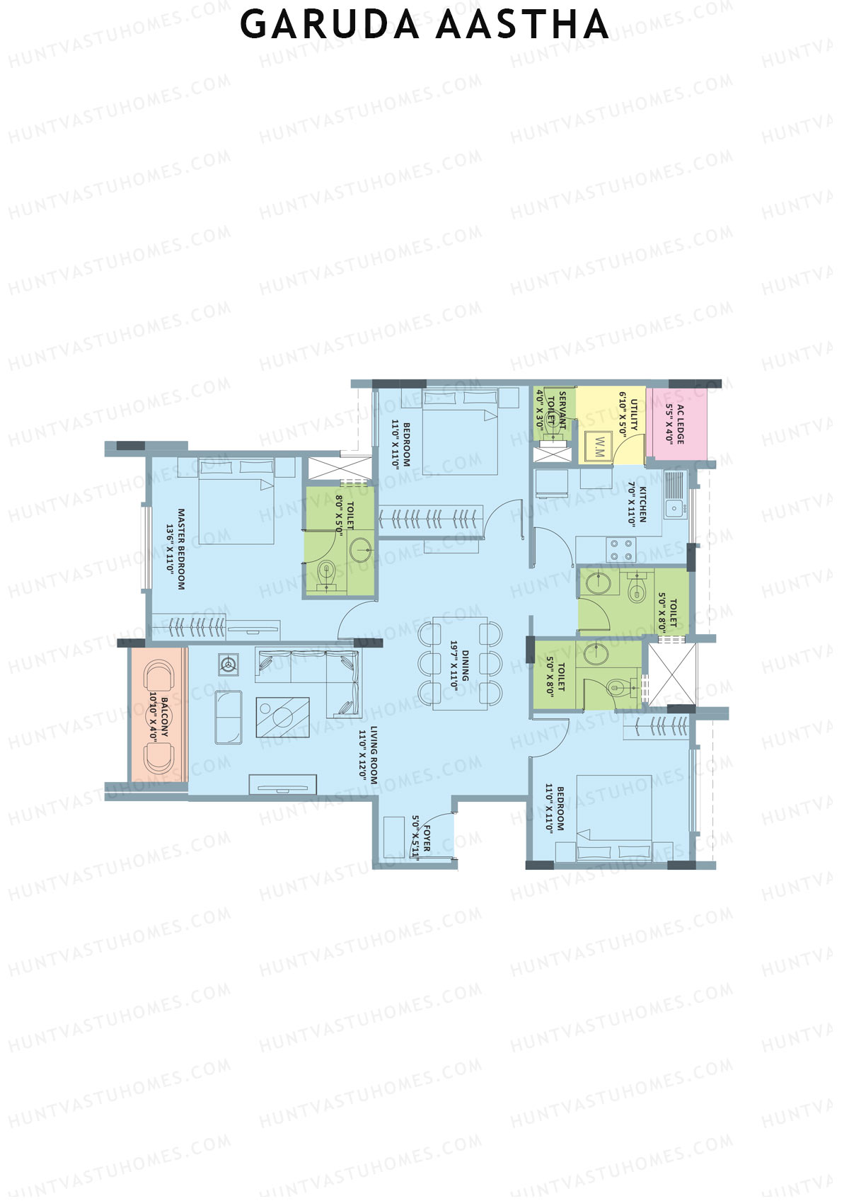 Garuda Aastha Block A Unit 2 (Type B) Floor Plan