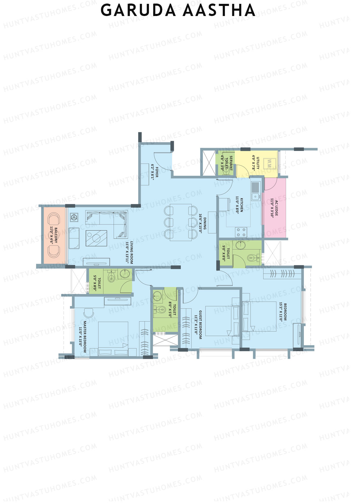 Garuda Aastha Block A Unit 3 (Type C) Floor Plan