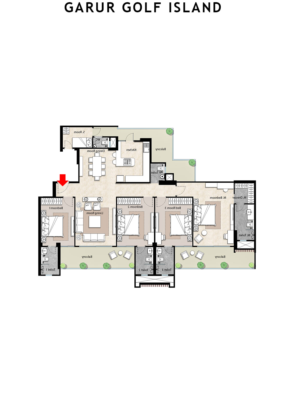 Garur Golf Island Tower B Unit 4 Floor Plan