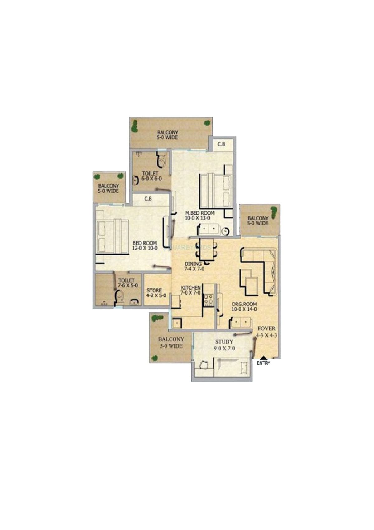 Gaur 12Th Avenue Tower A Unit 5 Floor Plan