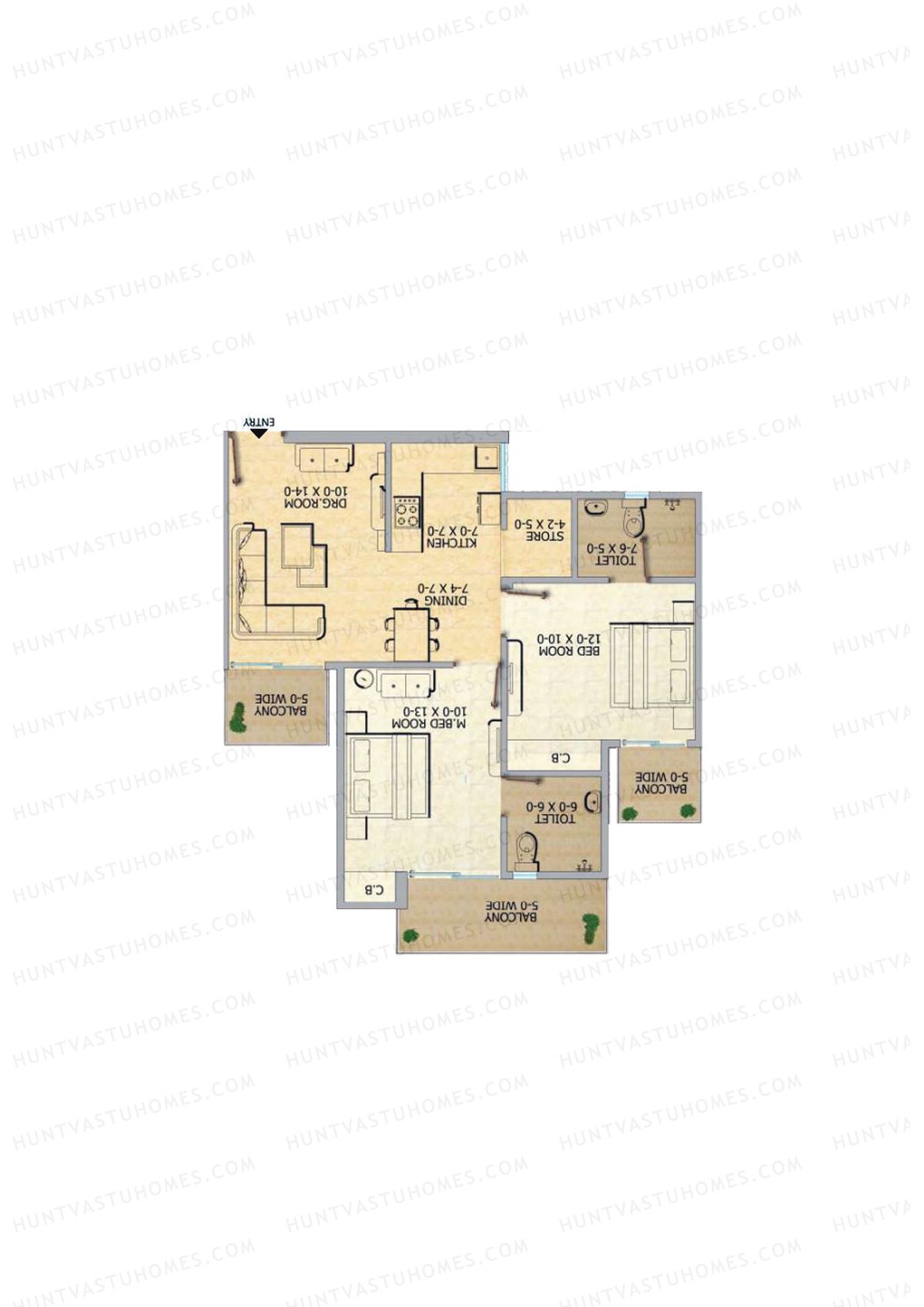 Gaur 12Th Avenue Tower F Unit 44 Floor Plan