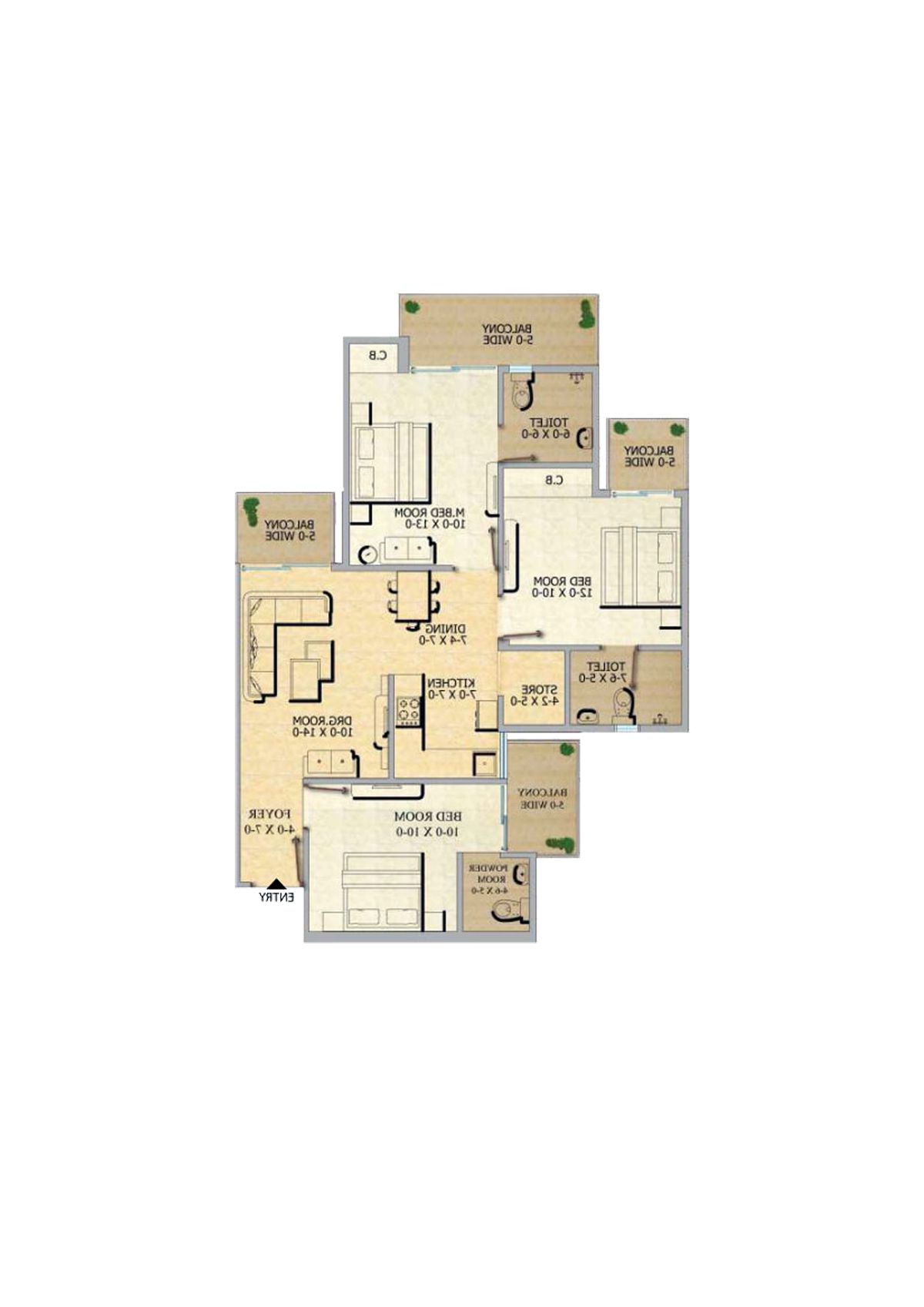Gaur 12Th Avenue Tower G Unit 49 Floor Plan