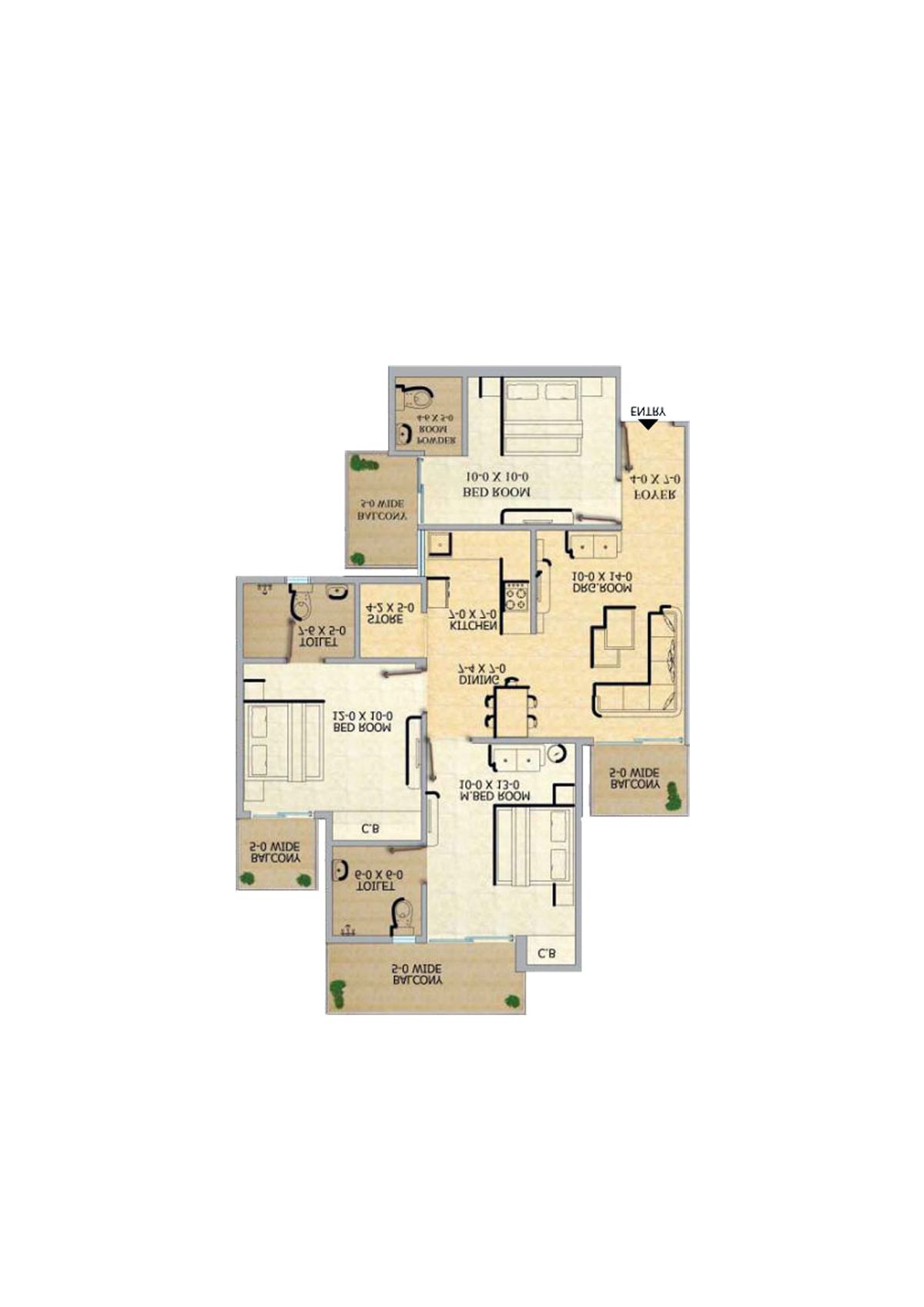 Gaur 12Th Avenue Tower G Unit 55 Floor Plan