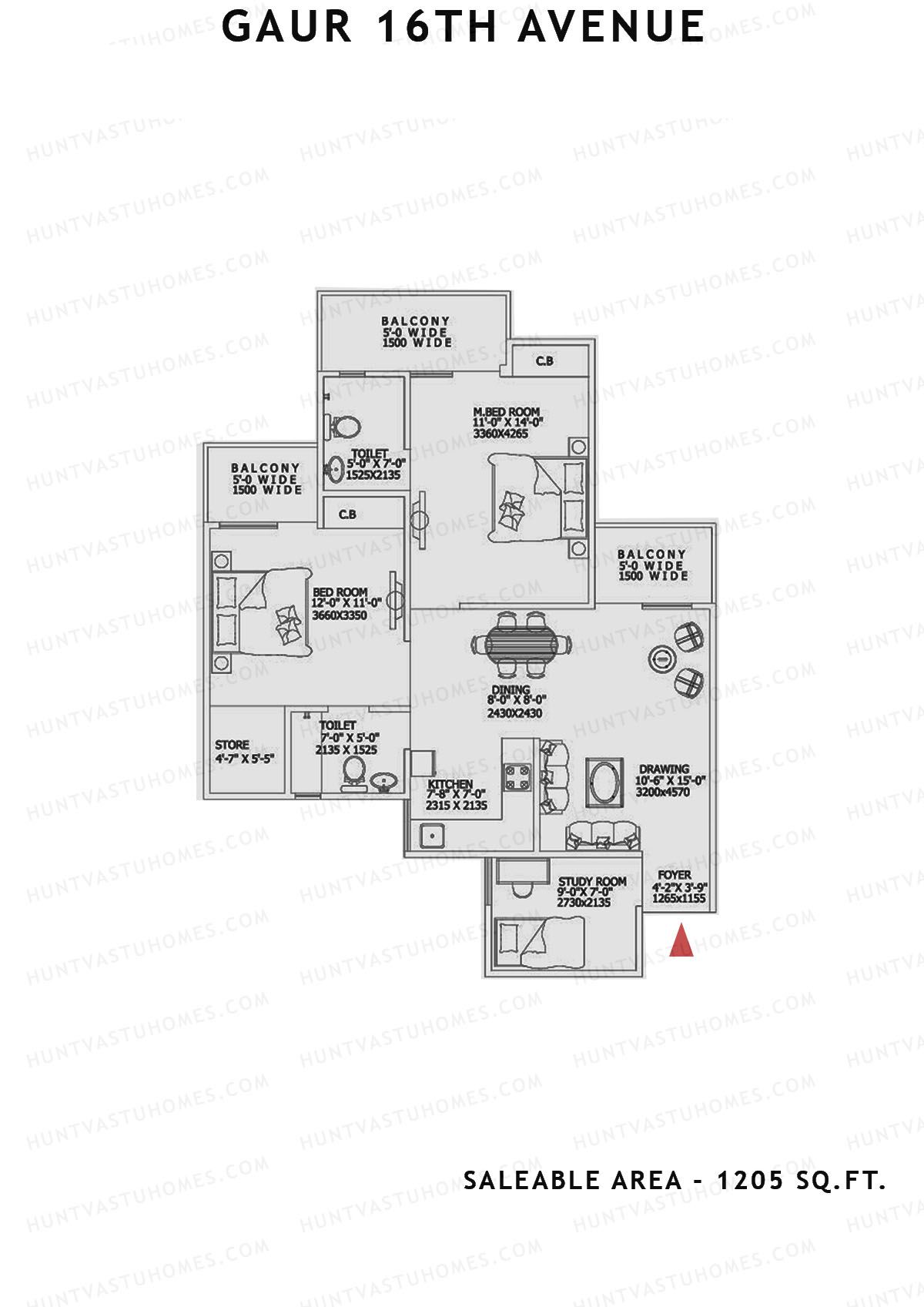 Gaur 16Th Avenue Block G Unit 46 Floor Plan