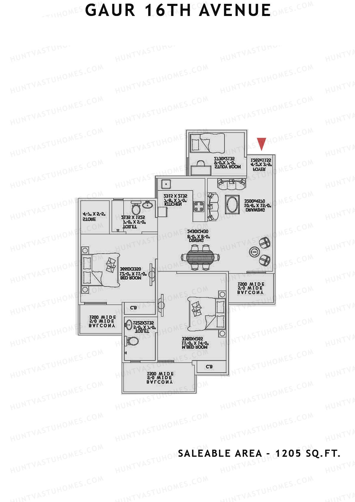 Gaur 16Th Avenue Block G Unit 51 Floor Plan