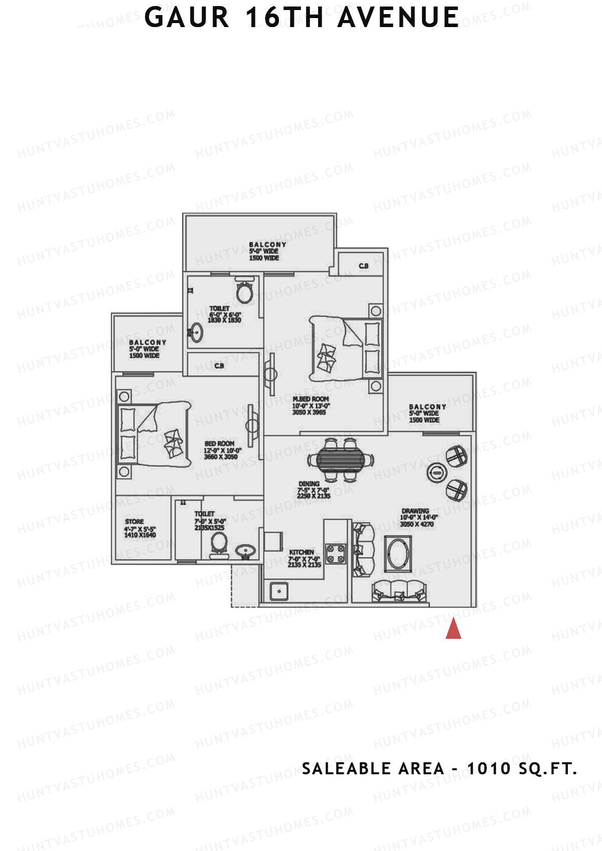 Gaur 16Th Avenue Block H Unit 54 Floor Plan