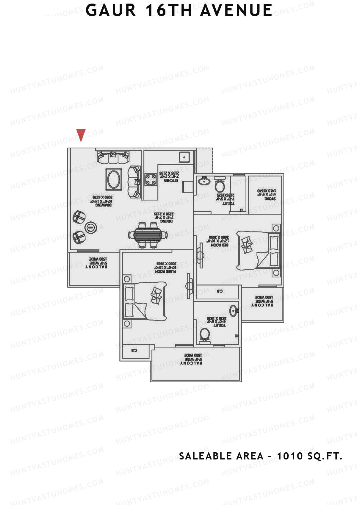 Gaur 16Th Avenue Block H Unit 58 Floor Plan