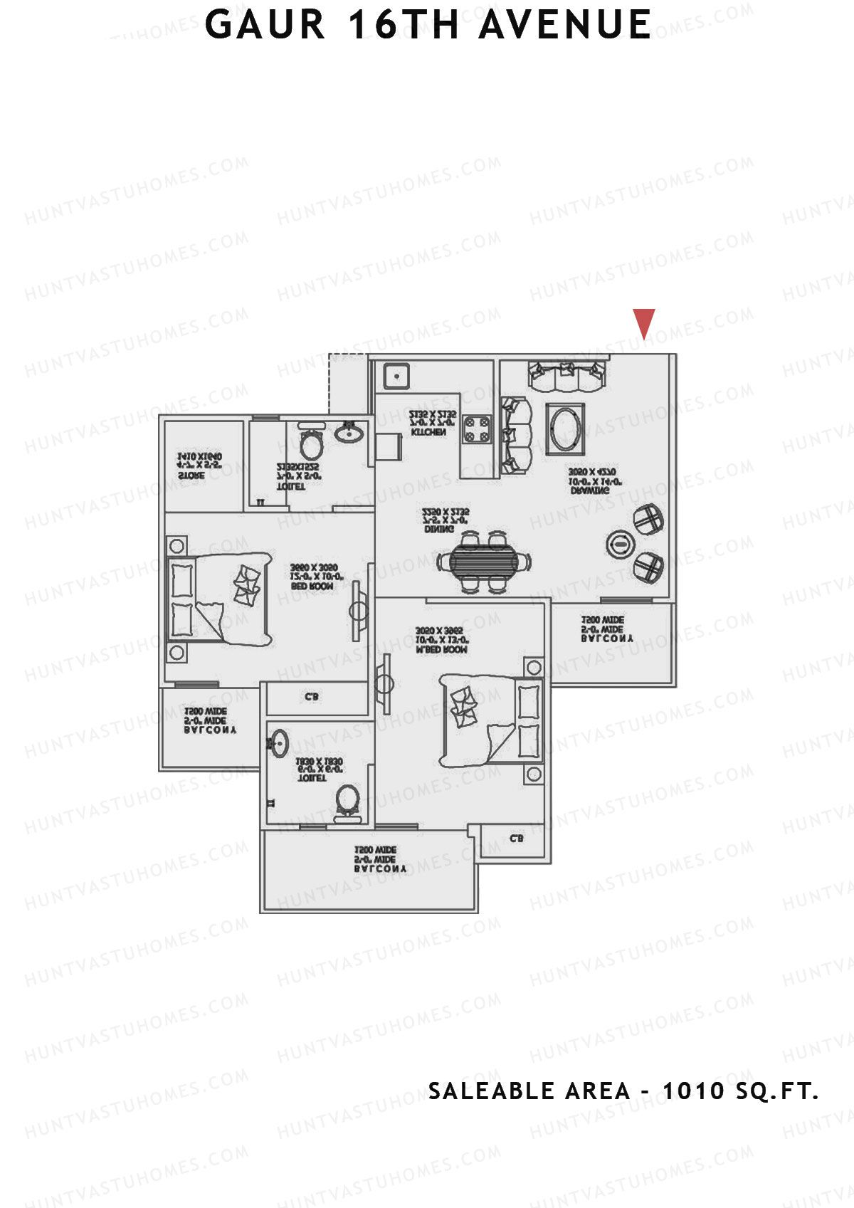 Gaur 16Th Avenue Block H Unit 59 Floor Plan