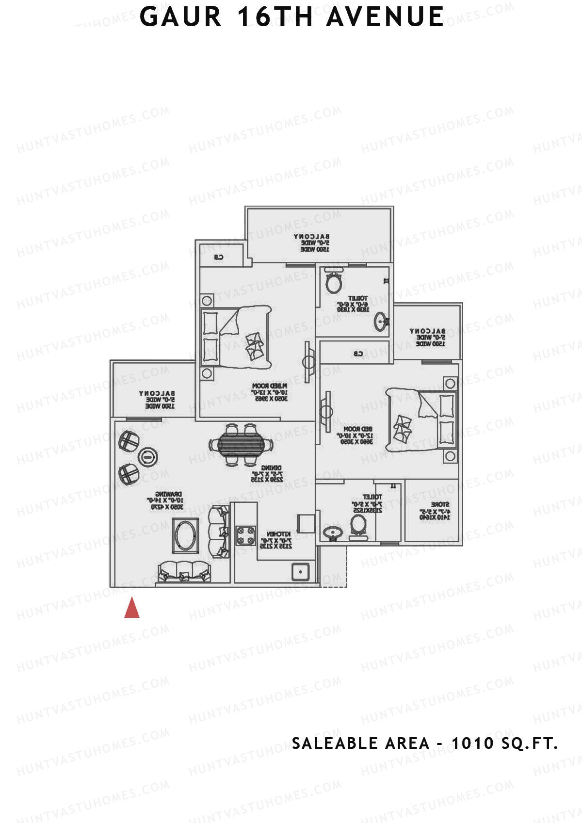 Gaur 16Th Avenue Block H Unit 61 Floor Plan