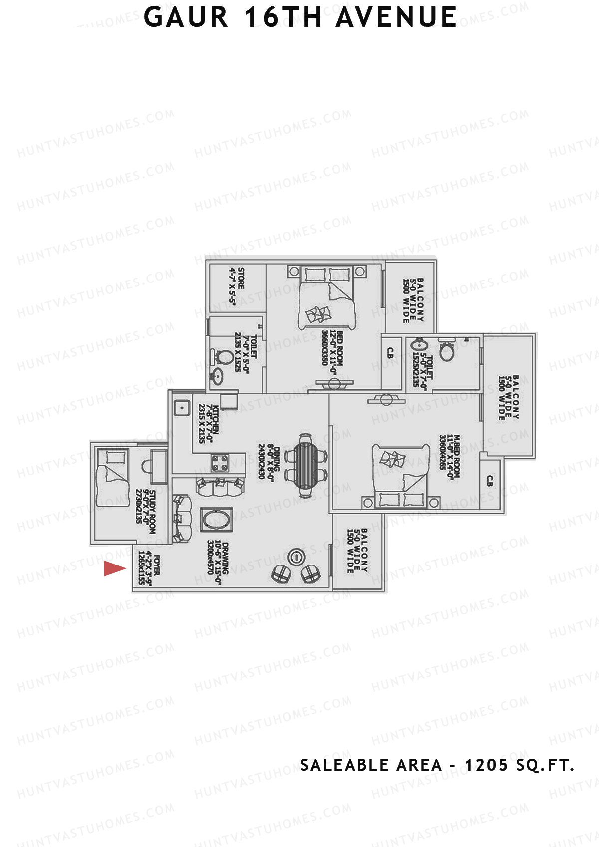 Gaur 16Th Avenue Block J Unit 70 Floor Plan