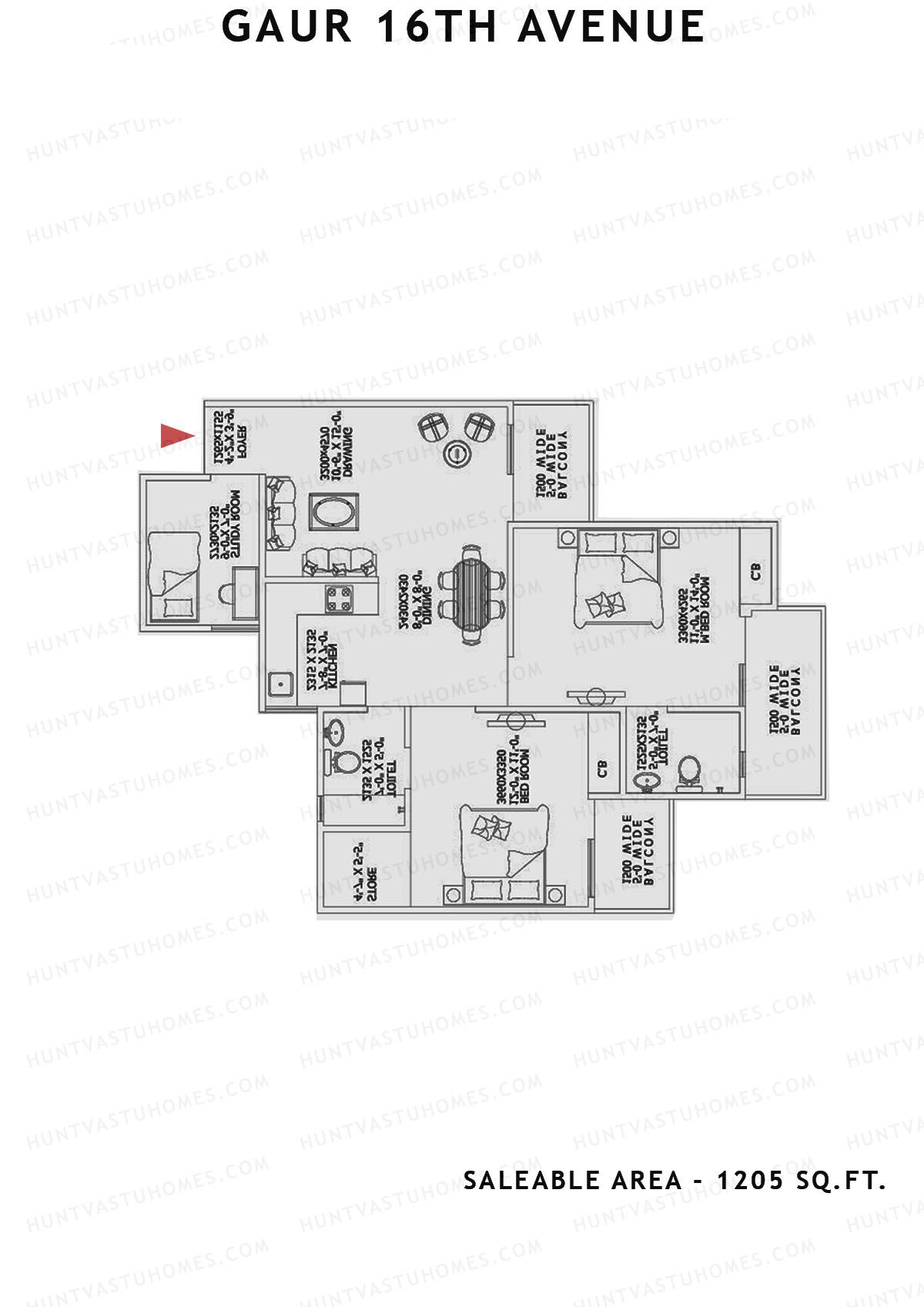 Gaur 16Th Avenue Block J Unit 71 Floor Plan