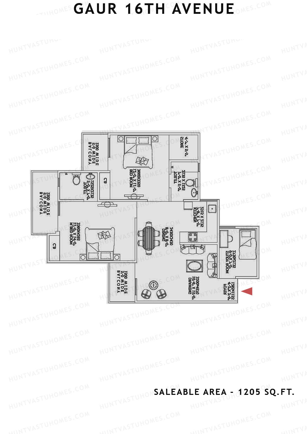 Gaur 16Th Avenue Block J Unit 75 Floor Plan