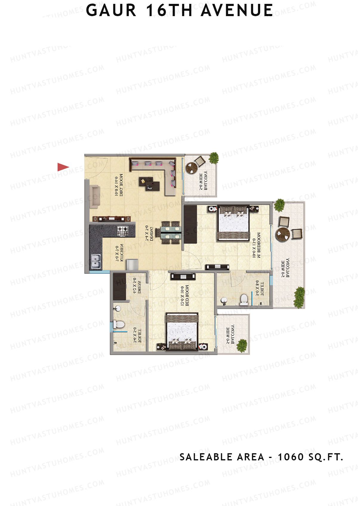 Gaur 16Th Avenue Block L Unit 93 Floor Plan