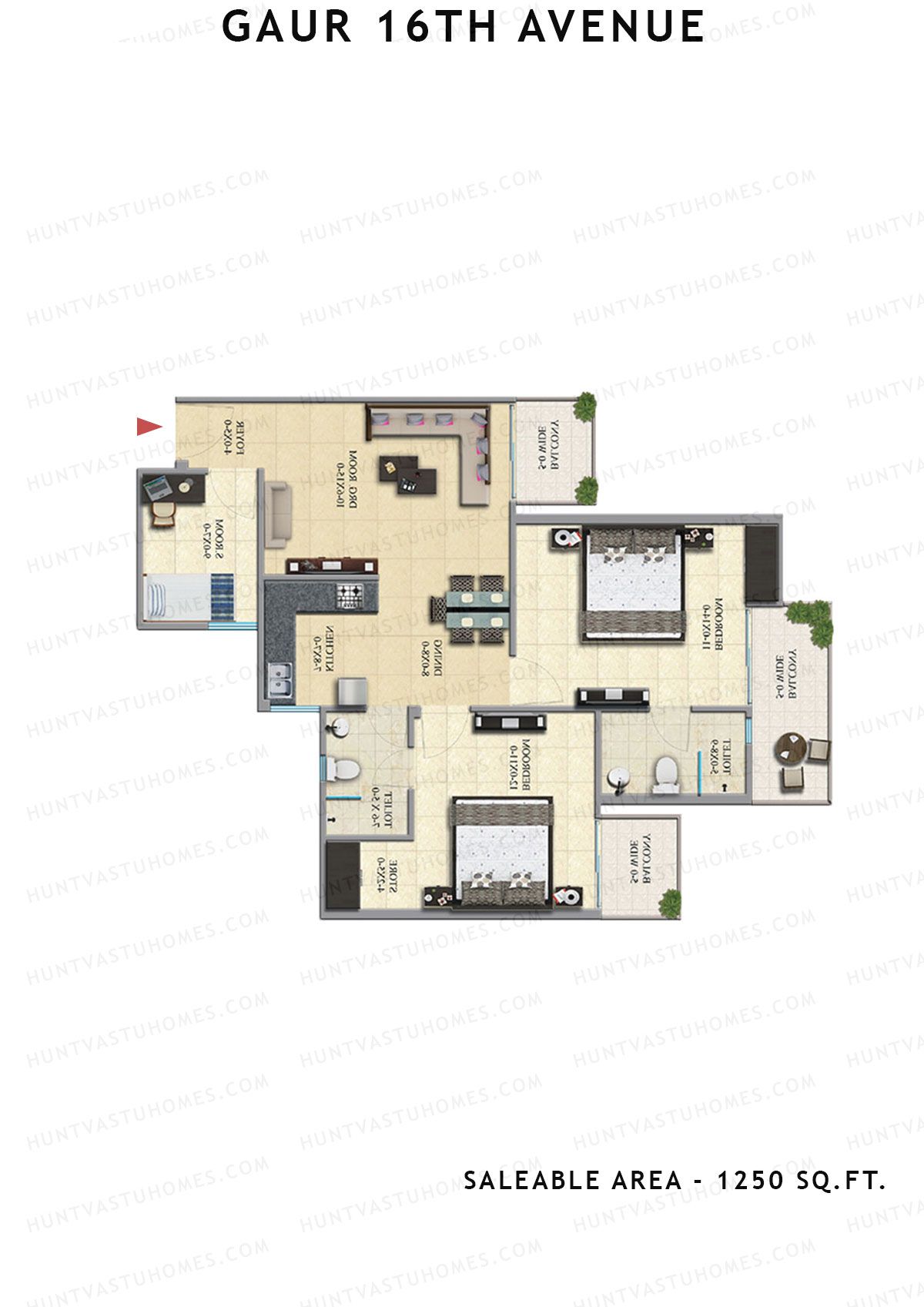 Gaur 16Th Avenue Block M Unit 101 Floor Plan