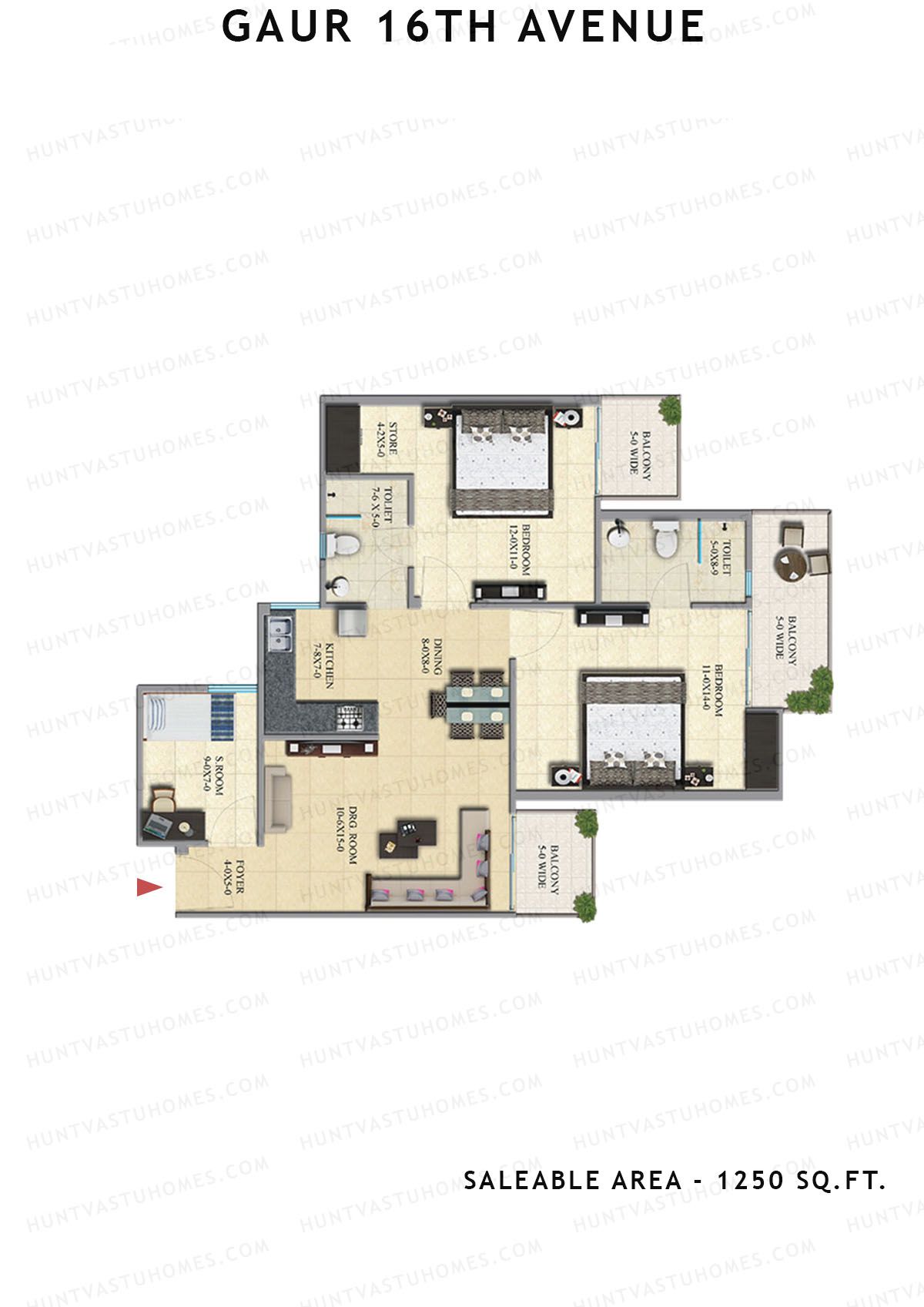 Gaur 16Th Avenue Block M Unit 94 Floor Plan