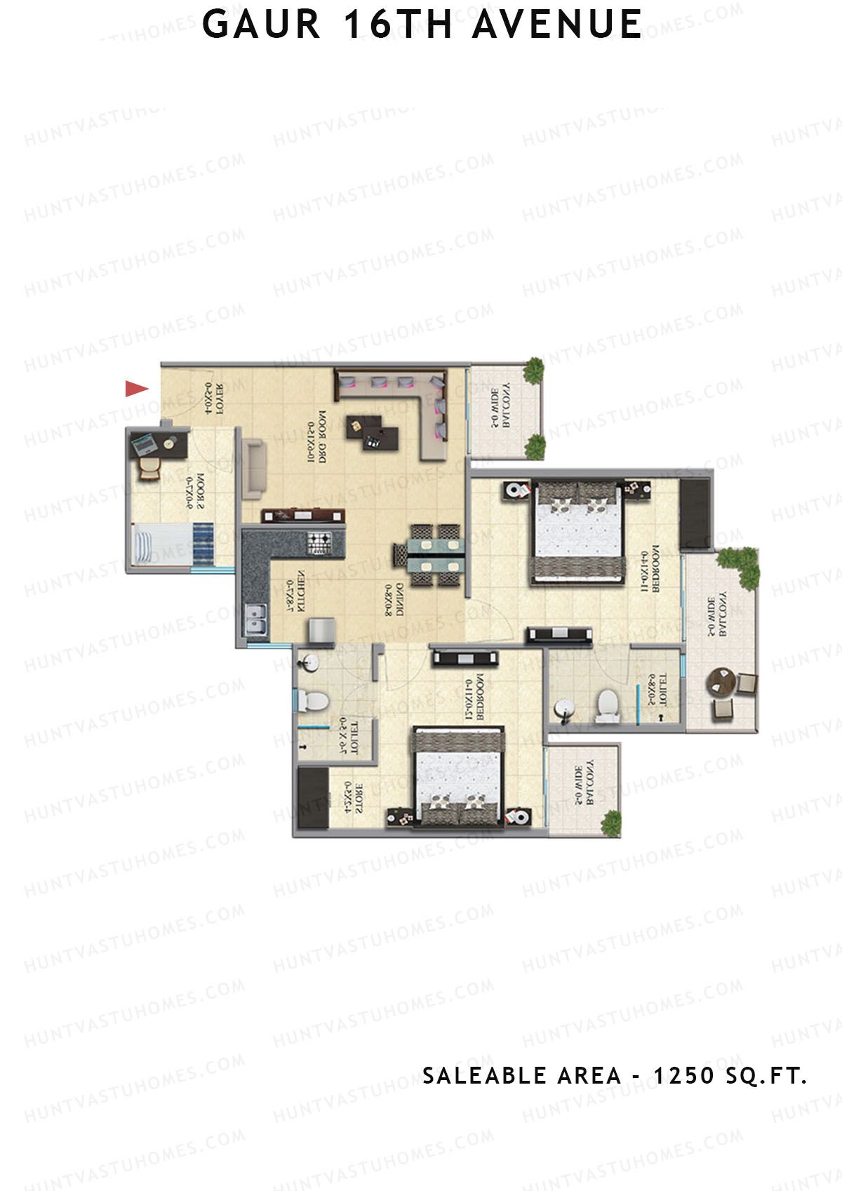 Gaur 16Th Avenue Block M Unit 95 Floor Plan