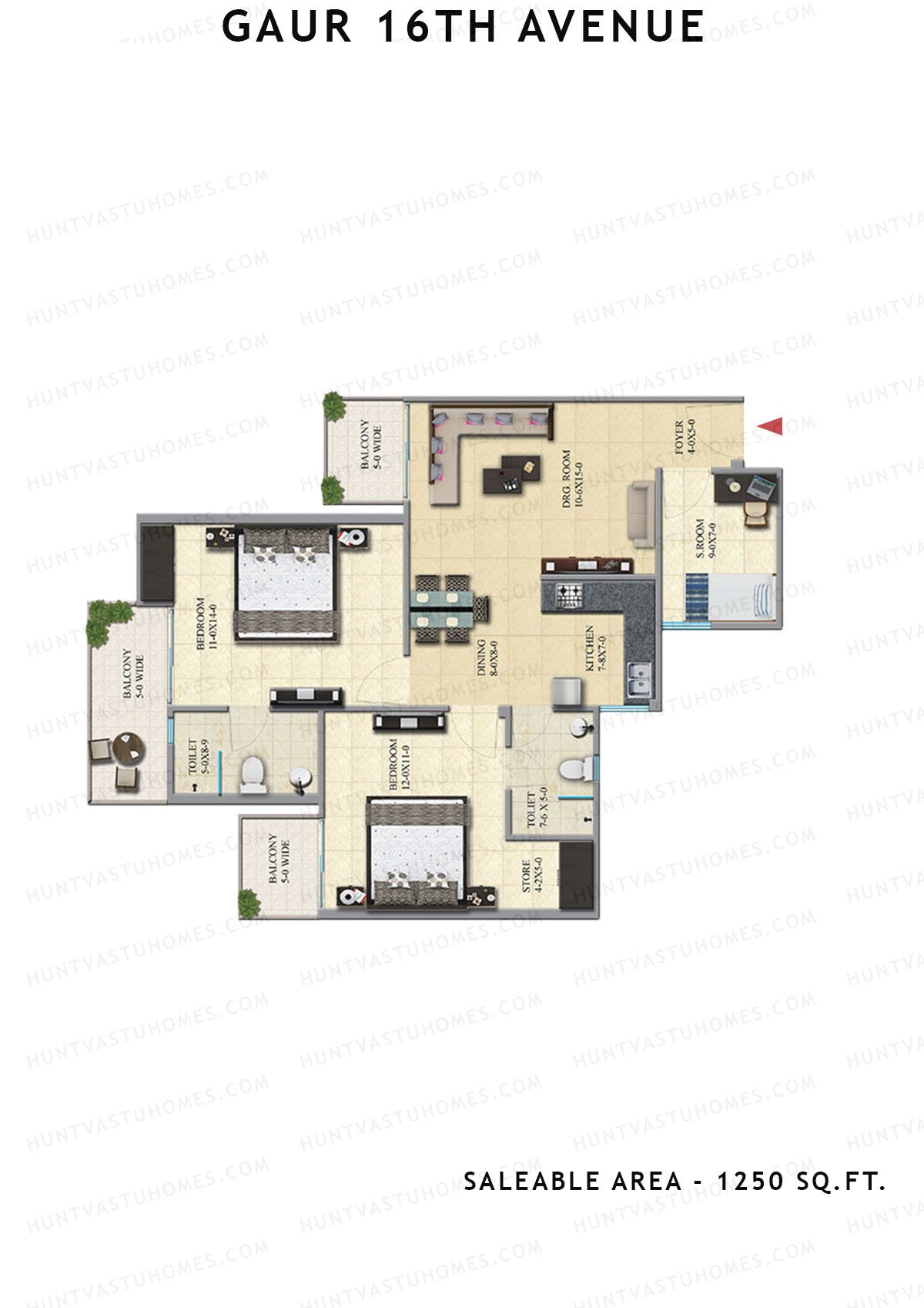 Gaur 16Th Avenue Block M Unit 98 Floor Plan