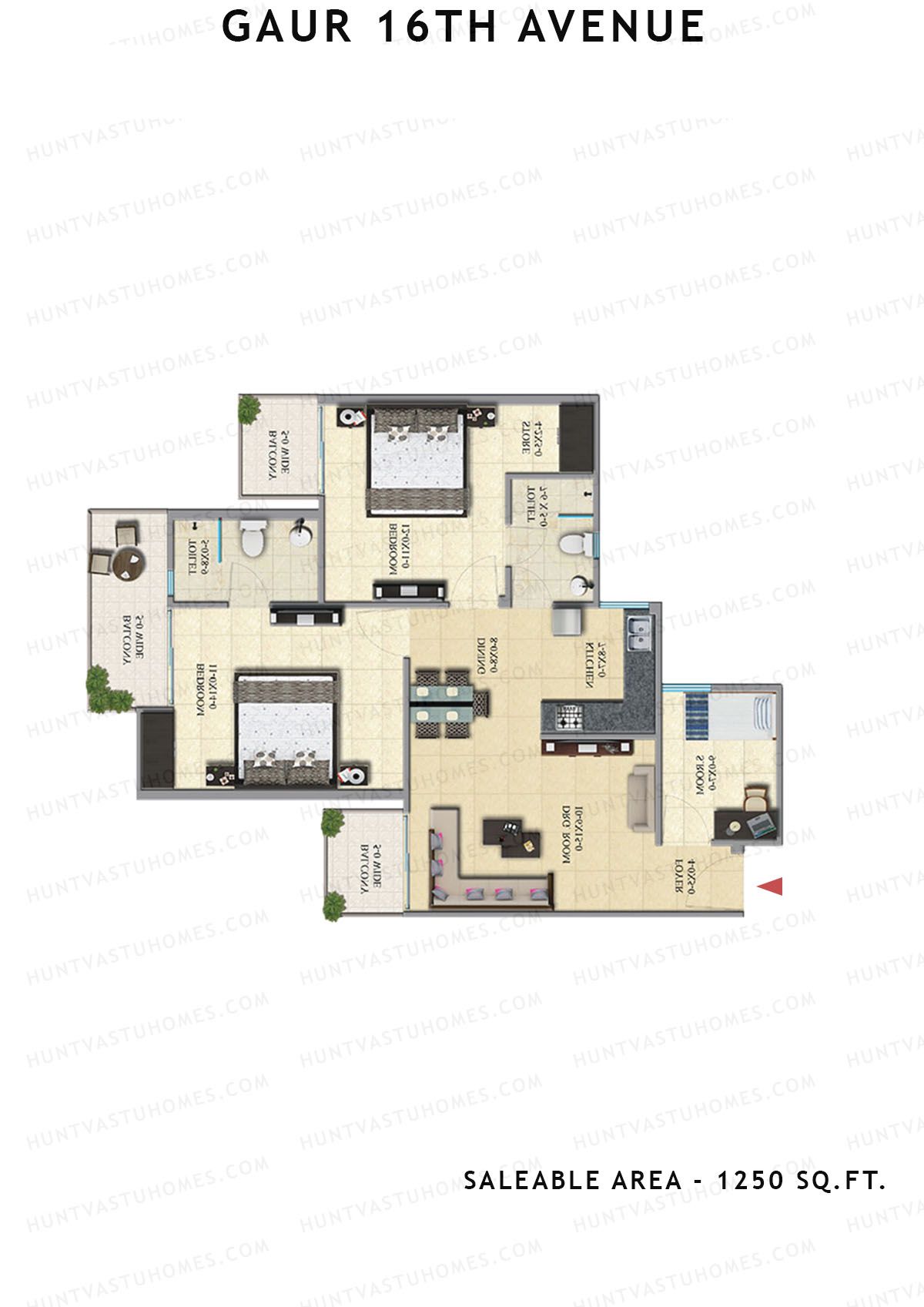 Gaur 16Th Avenue Block M Unit 99 Floor Plan