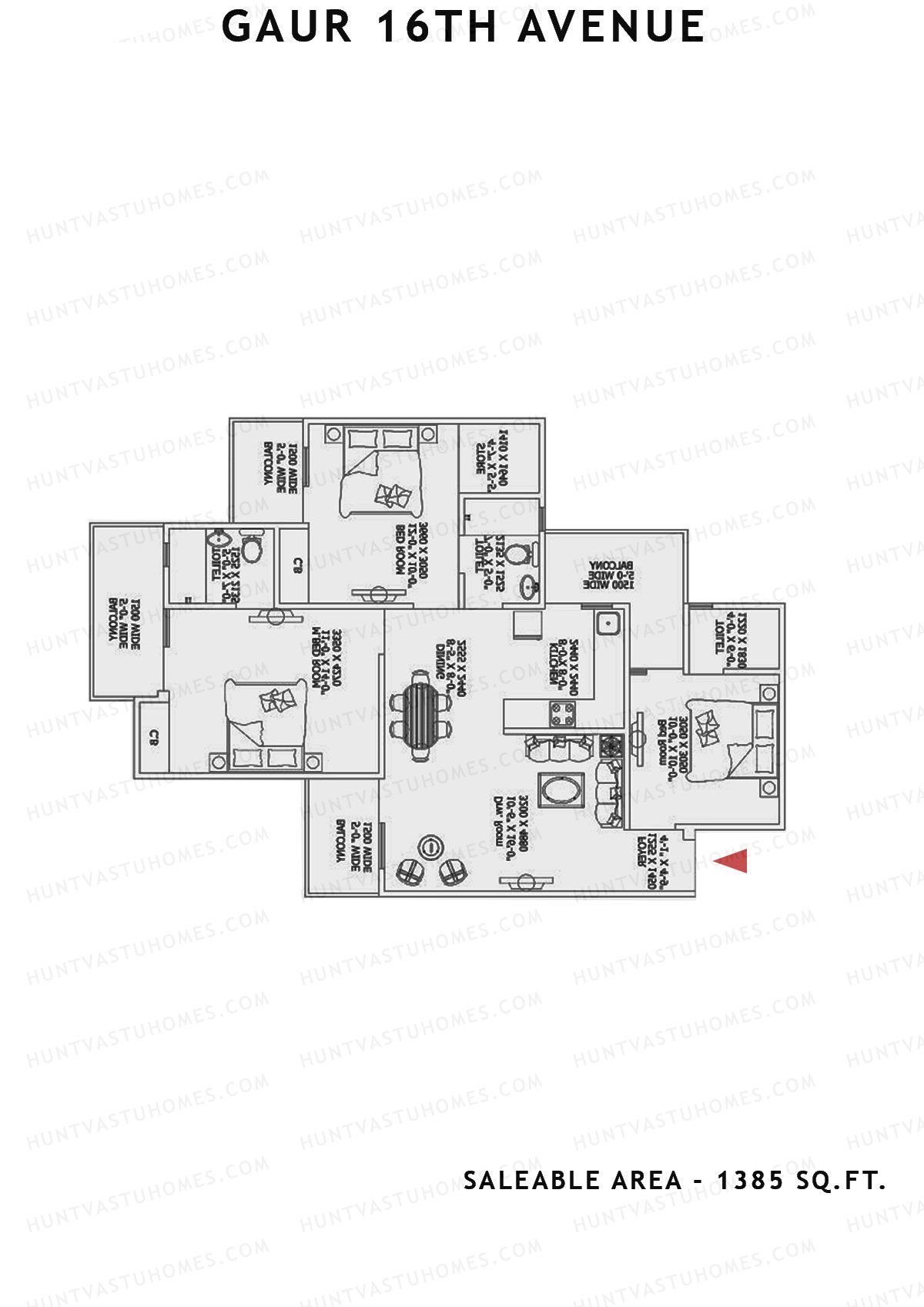 Gaur 16Th Avenue Block D Unit 23 Floor Plan