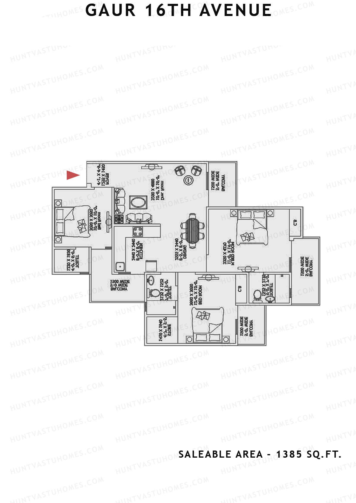 Gaur 16Th Avenue Block D Unit 27 Floor Plan