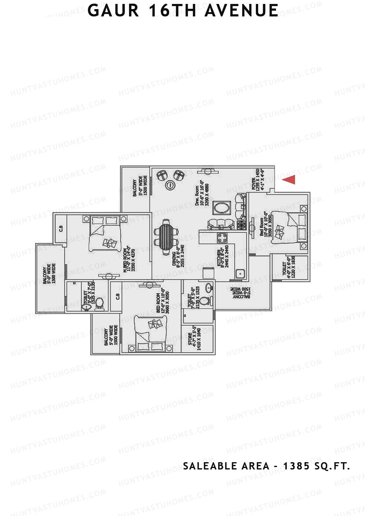 Gaur 16Th Avenue Block D Unit 28 Floor Plan