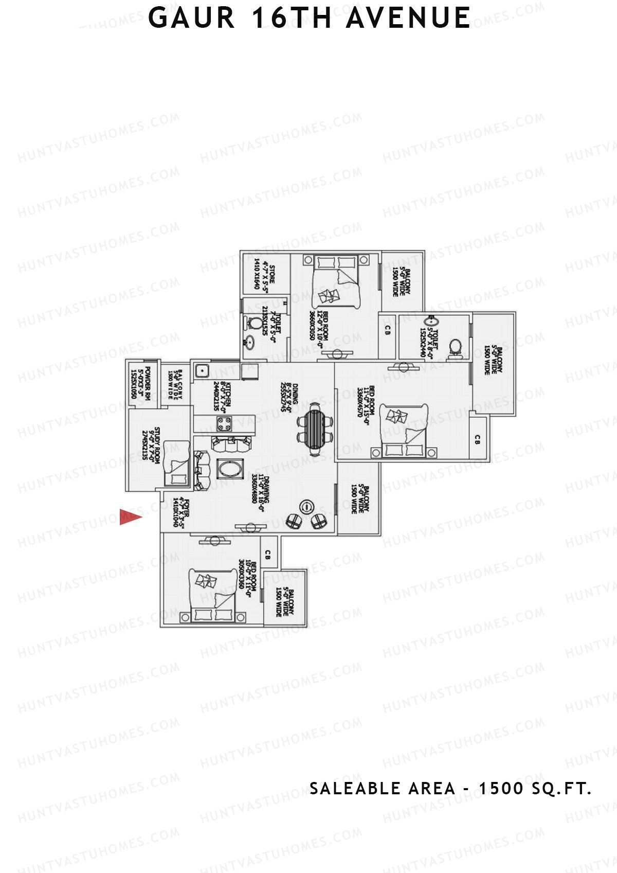 Gaur 16Th Avenue Block K Unit 78 Floor Plan