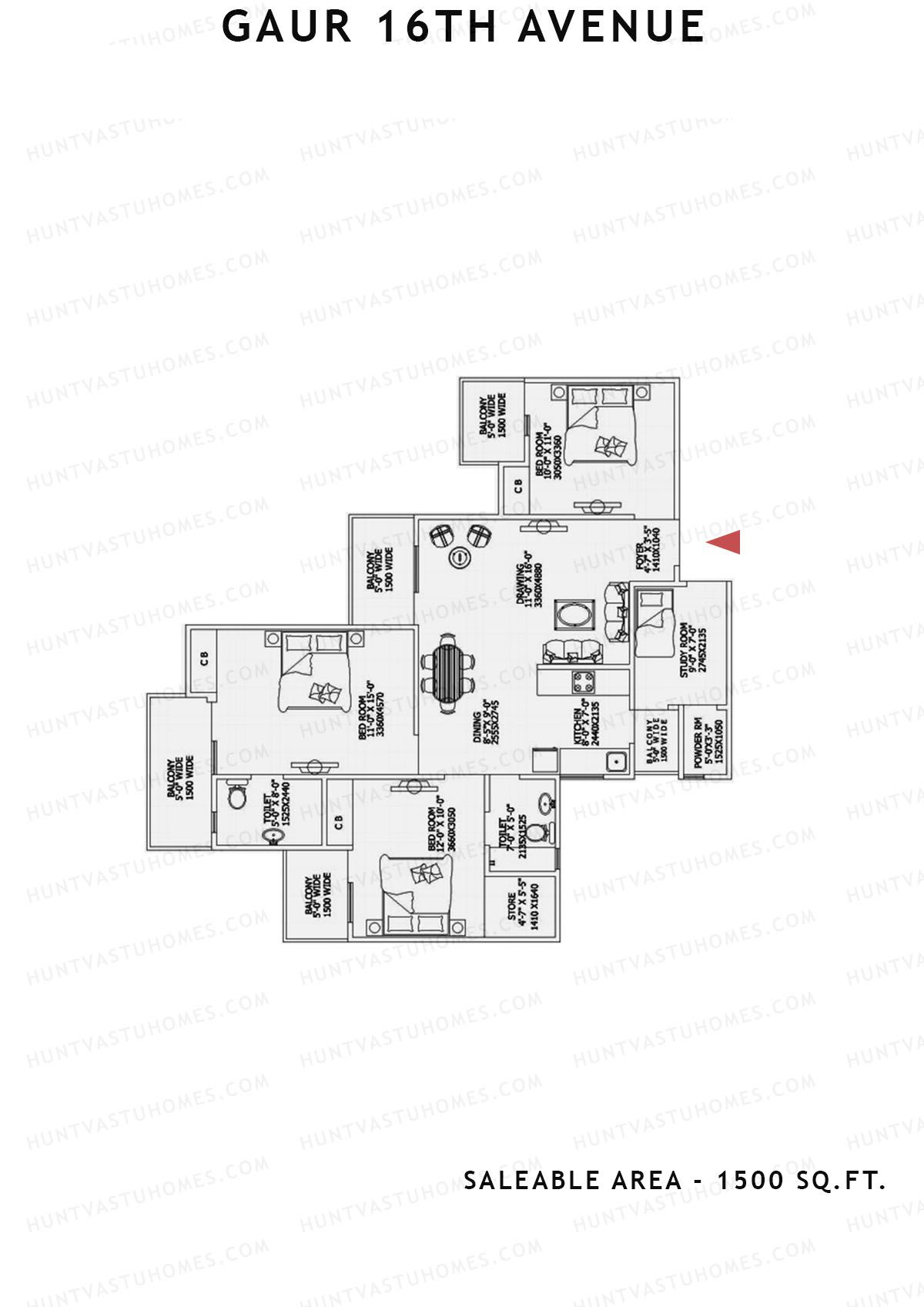 Gaur 16Th Avenue Block K Unit 80 Floor Plan