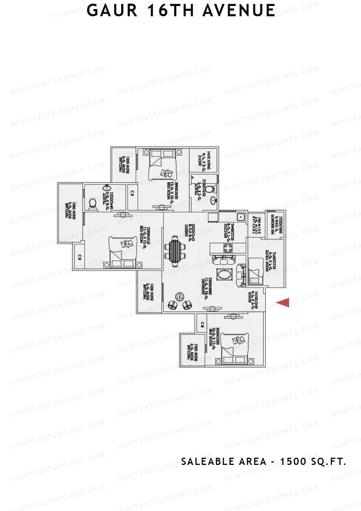 Gaur 16Th Avenue Block K Unit 83 Floor Plan