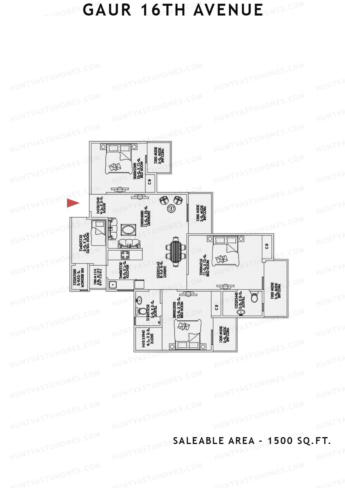 Gaur 16Th Avenue Block K Unit 85 Floor Plan