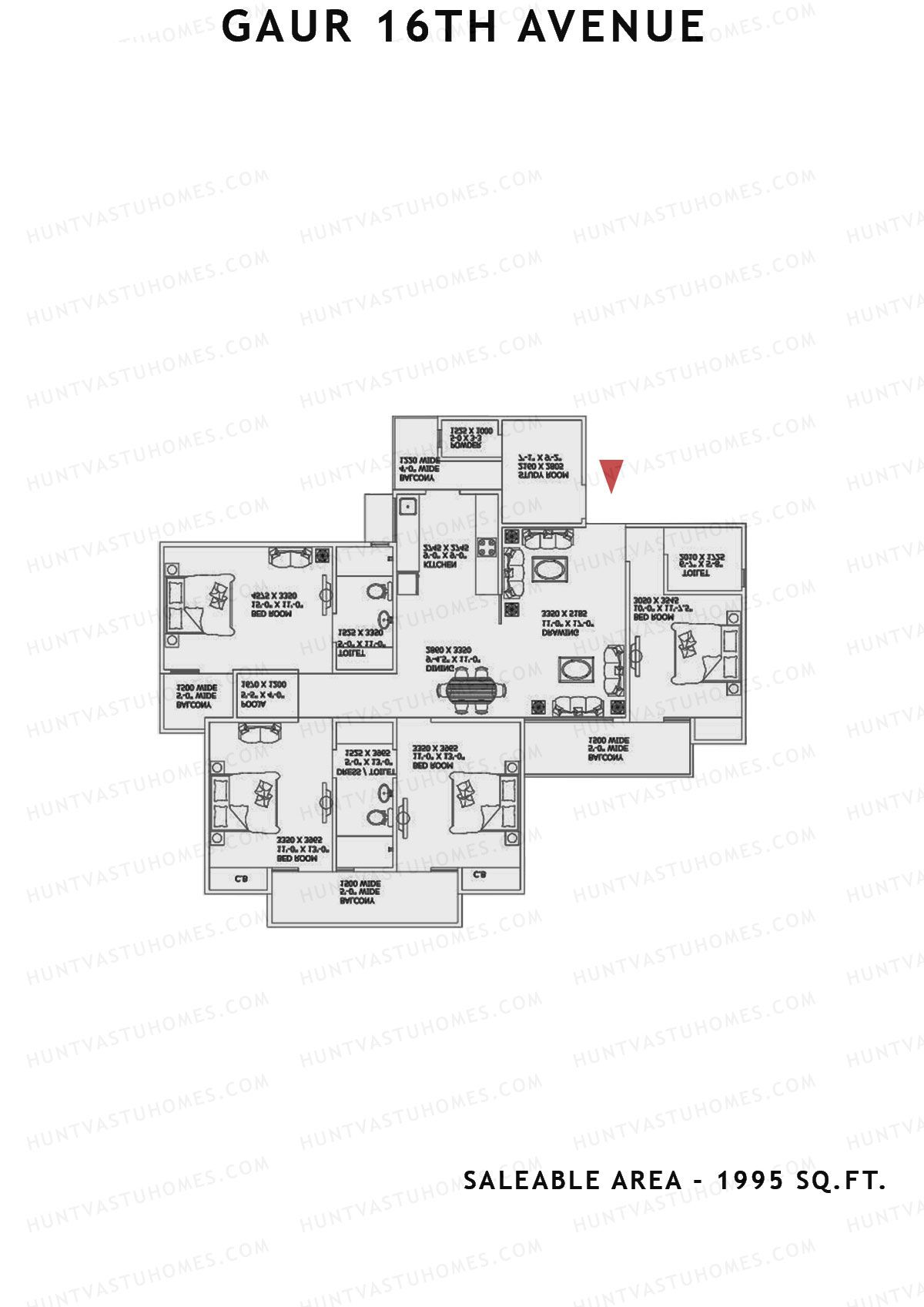 Gaur 16Th Avenue Block A Unit 1 Floor Plan