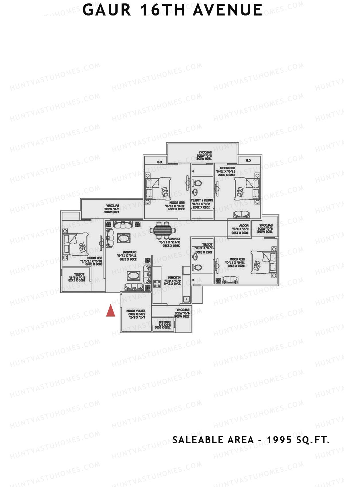 Gaur 16Th Avenue Block A Unit 3 Floor Plan